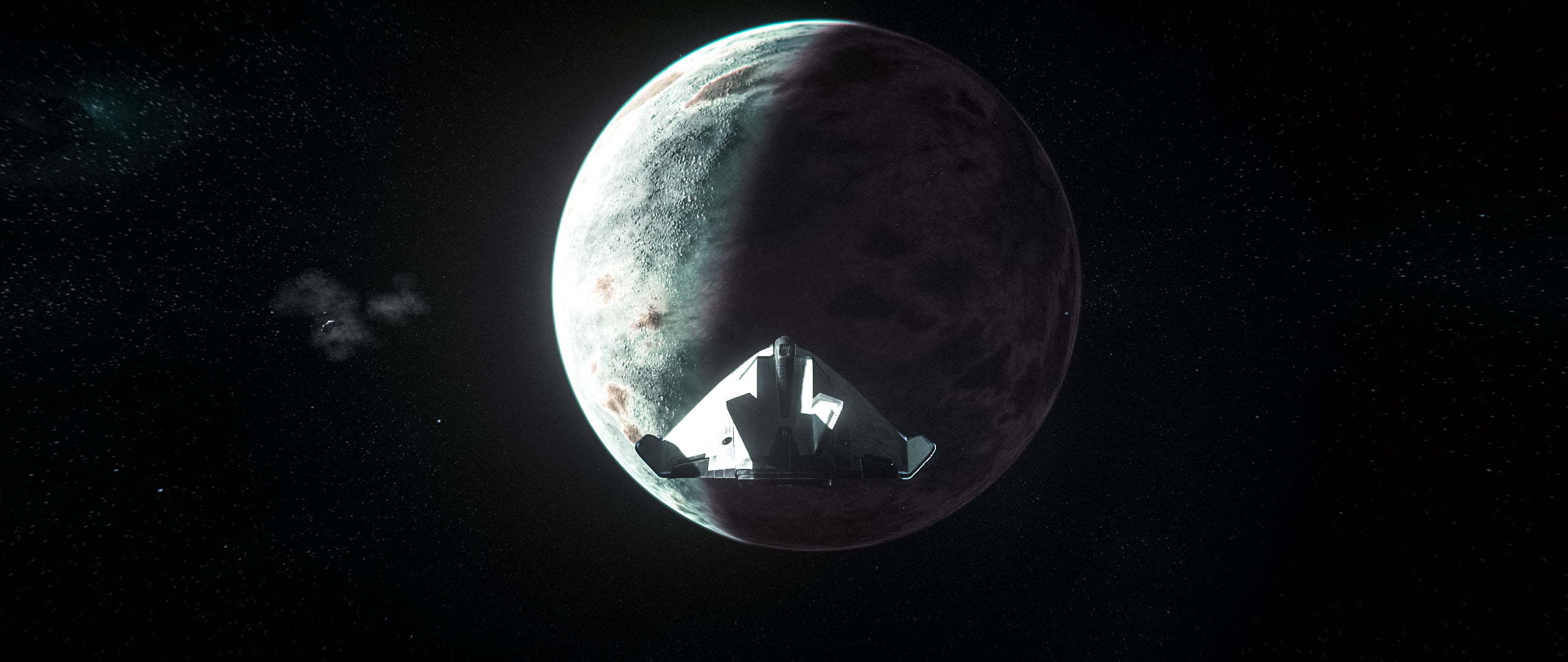 space, Star Citizen, 2K, Ultra Settings, ultrawide, planet, screen shot, spaceship, HD Wallpaper