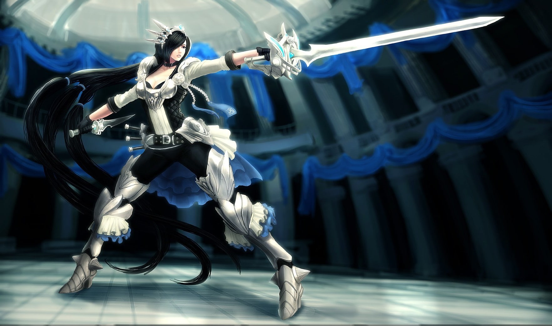 motion, 720P, Fiora, real people, low angle view, performance, stage, League Of Legends, dancing, full length, limb, arms raised, human limb, indoors, HD Wallpaper