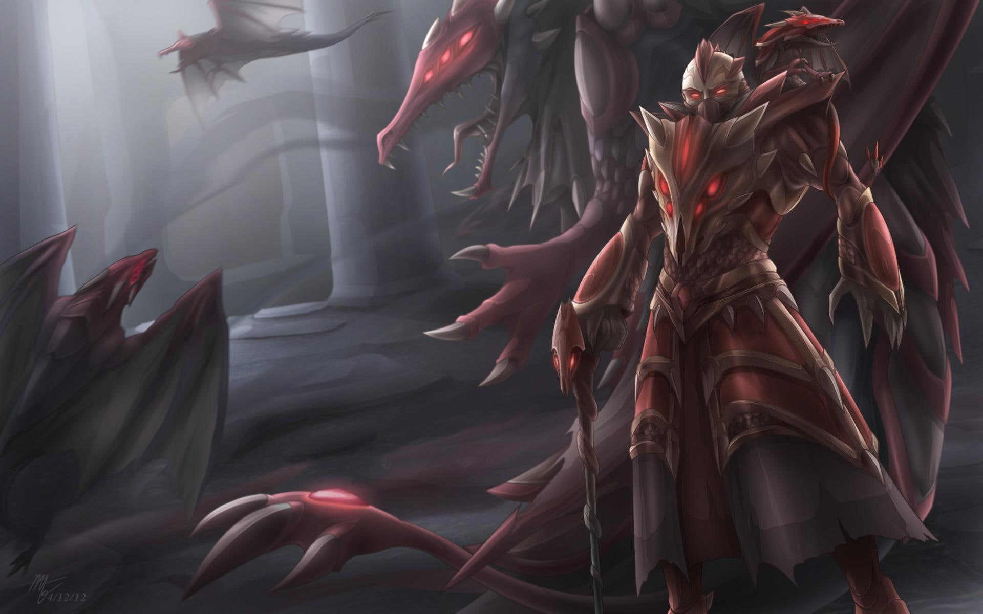 games, swain, 1080P, cane, league of legends, dragon, dragonmaster, HD Wallpaper