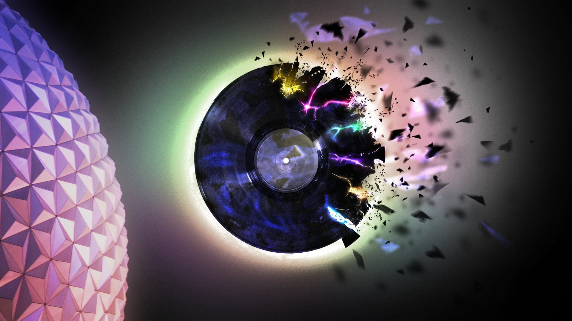 lighting equipment, fantasy, vinyl, illuminated, futuristic, single object, illustration, light, shape, sphere, nightlife, decoration, purple, studio shot, HD Wallpaper