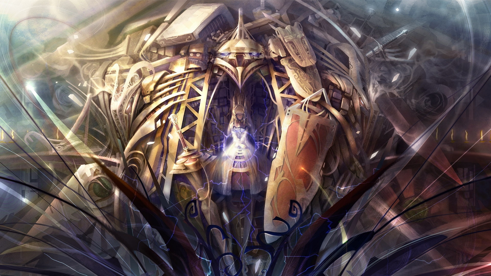 spaceship, robot, machine, cartoon/comic, 1080P, game, hd, HD Wallpaper