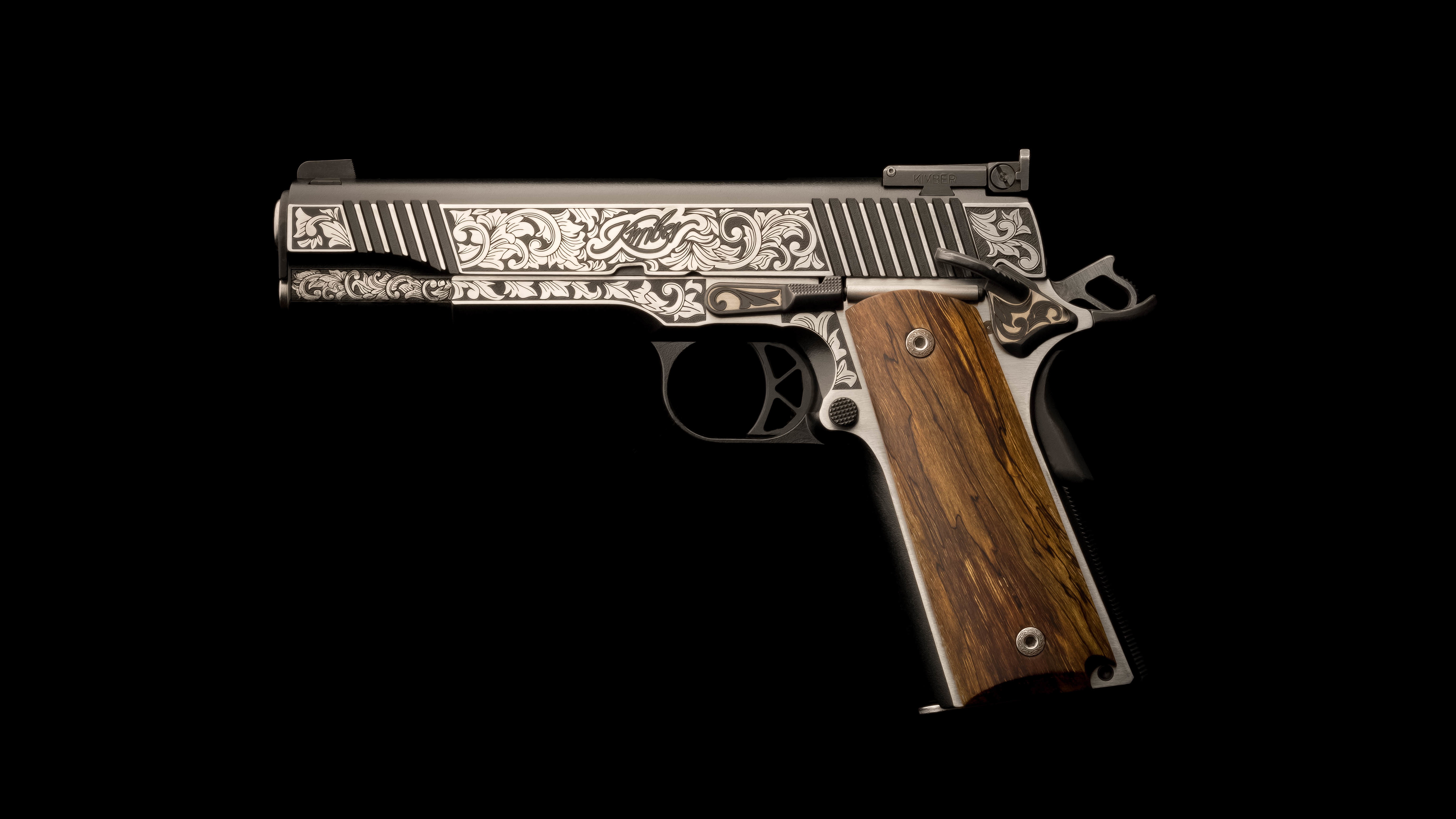 gun, 5K, Kimber, Custom, patterns, weapons, HD Wallpaper