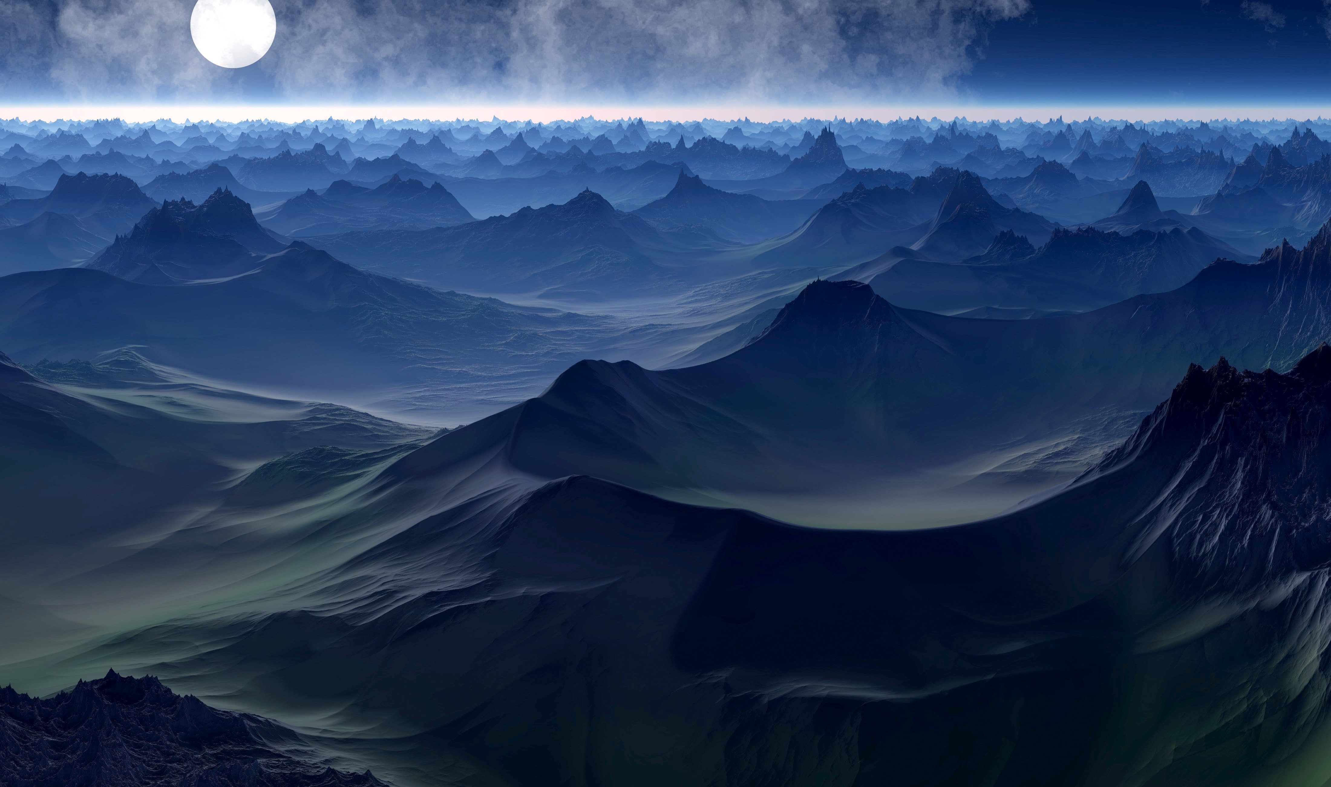 mountains, physical geography, snowcapped mountain, idyllic, mountain range, cloud - sky, nature, 4K, non-urban scene, sky, 3D Abstract, cold temperature, HD Wallpaper