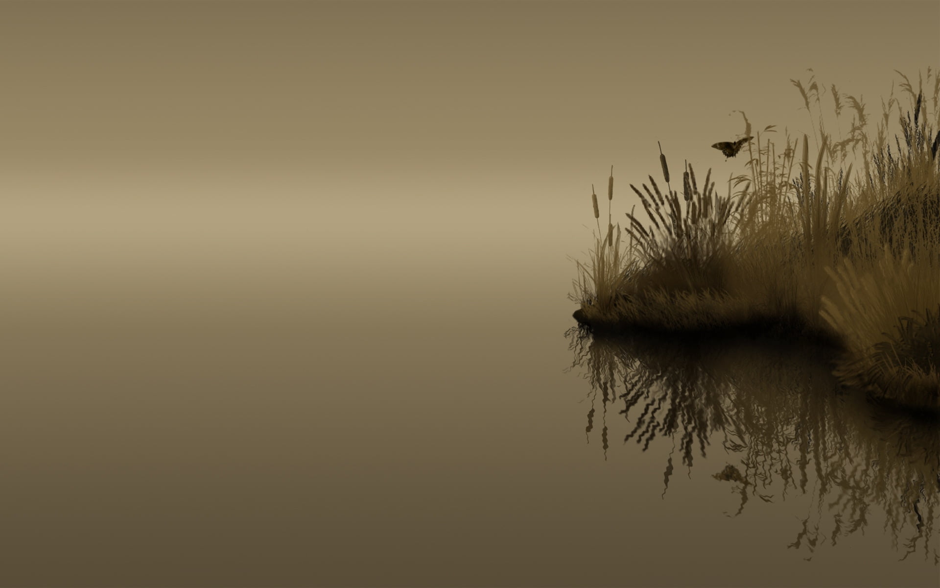 plant, dark, tranquility, summer, dusk, sunrise - Dawn, morning, lake, tree, river, no People, nature, tranquil Scene, reflection, standing water, idyllic, HD Wallpaper