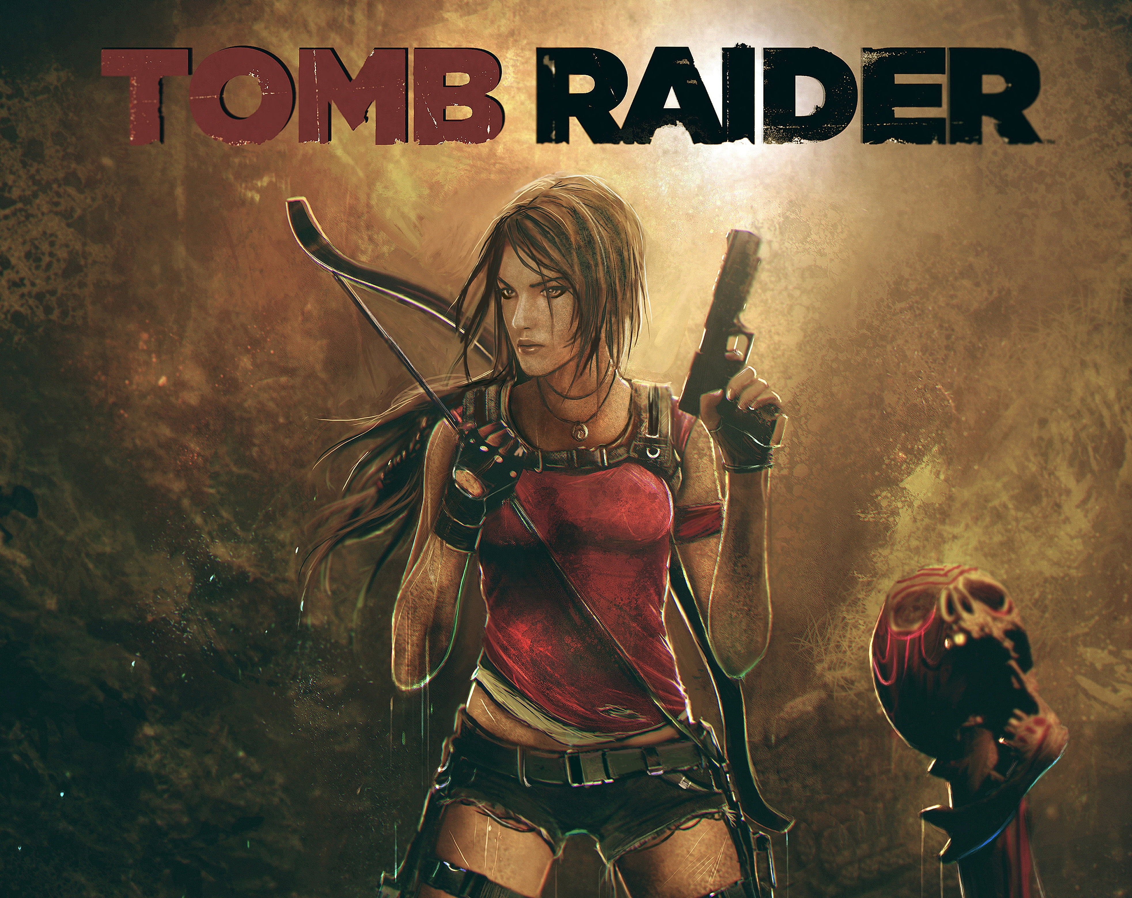 girl, the game, gun, clothing, adult, wall - building feature, sign, weapons, communication, eidos, women, creativity, graffiti, hair, text, Square Enix, HD Wallpaper