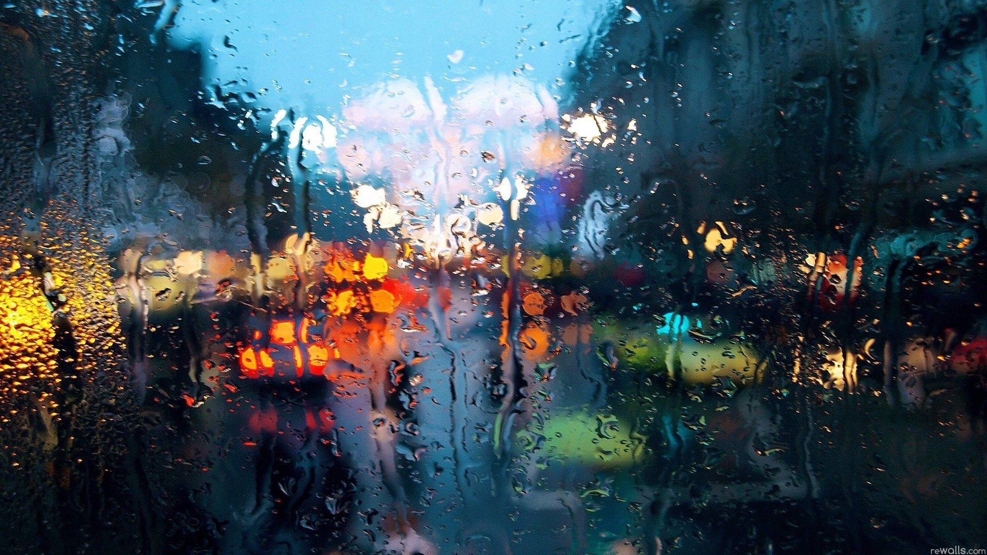 nature, rain, 1080P, lights, glass, hd, water, x, wet, cityscapes, art, HD Wallpaper