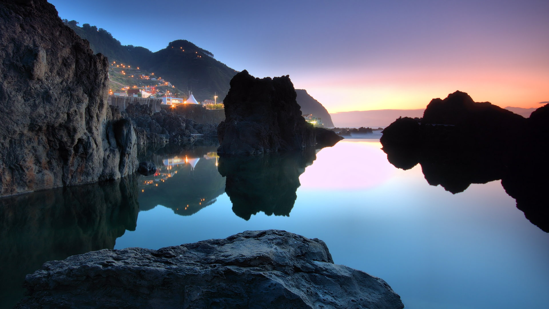 1080P, art, hd, landscapes, water, x, nature, mountains, HD Wallpaper
