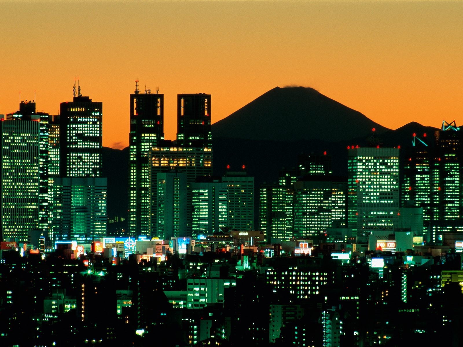 city, Mount Fuji, 720P, Tokyo, landscape, cityscape, city lights, HD Wallpaper