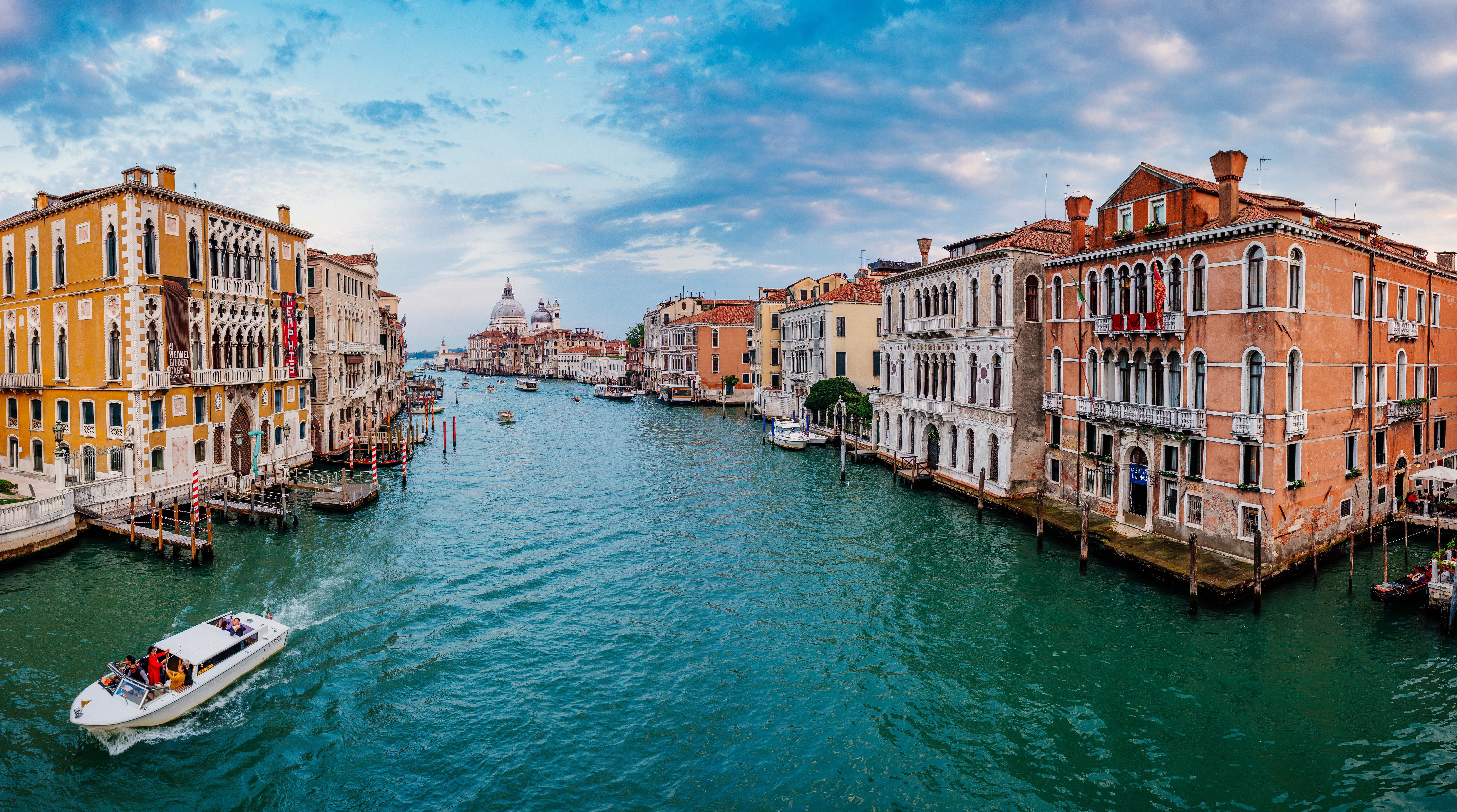 lagoon, cloud - sky, mode of transportation, 8K, architecture, summer, waterfront, building, traditional design, transportation, no people, sea, travel, HD Wallpaper
