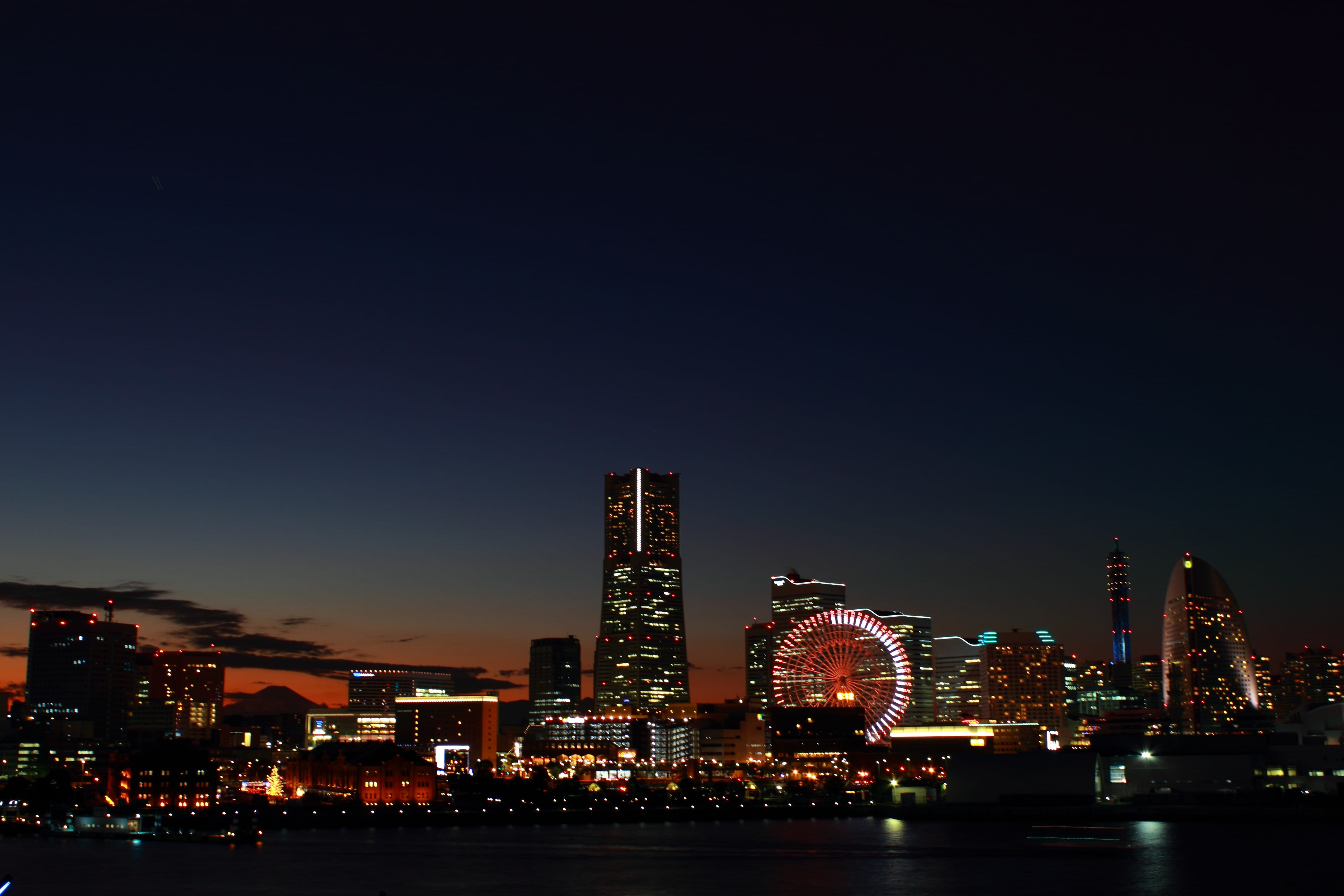 cityscape, nature, mt fuji, famous Place, Japan, tall - high, modern, building Exterior, travel Locations, skyscraper, urban Skyline, office building exterior, HD Wallpaper