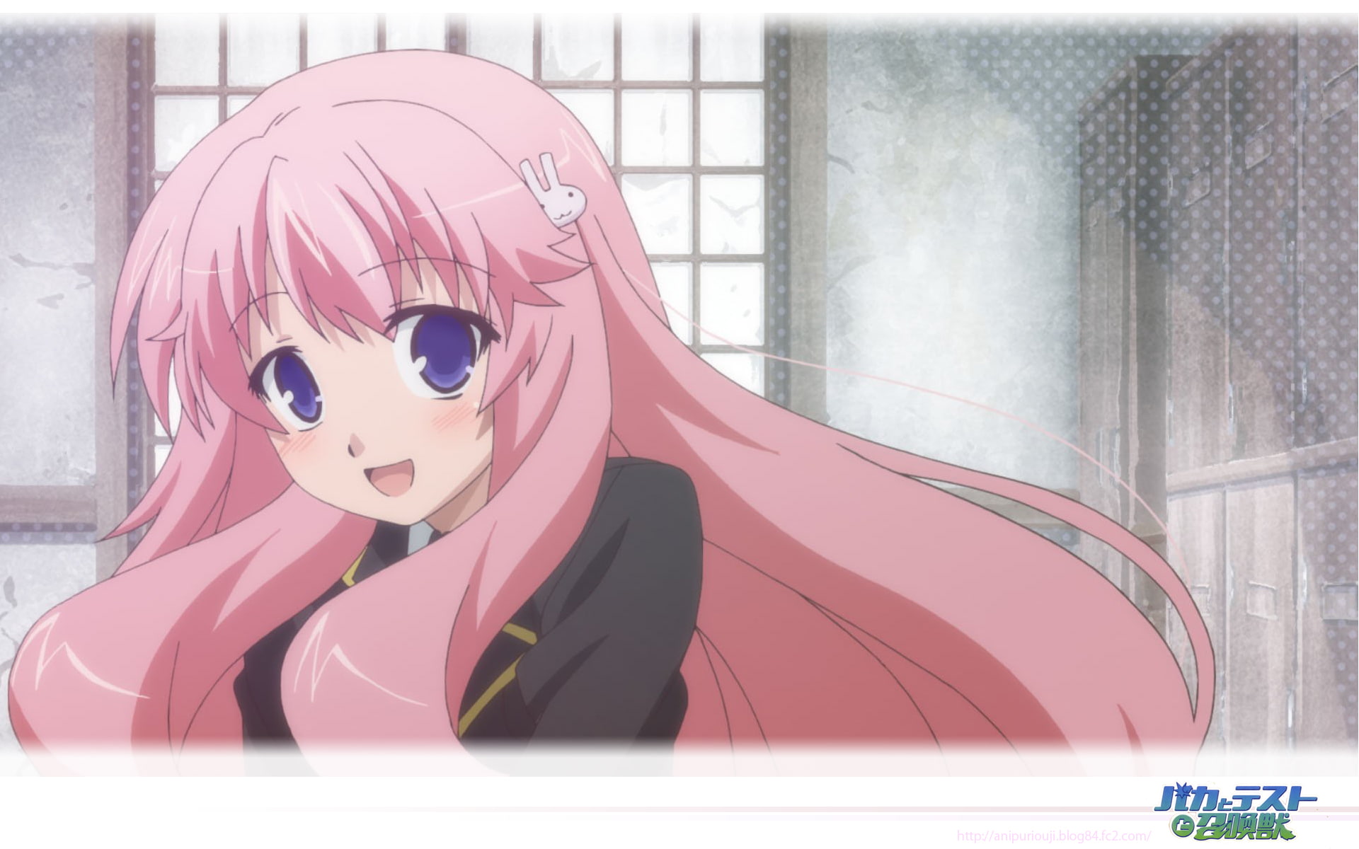 hair, open, pink, baka, school, 1080P, eyes, mizuki, himeji, mouth, uniforms, shoukanjuu, purple, test, HD Wallpaper