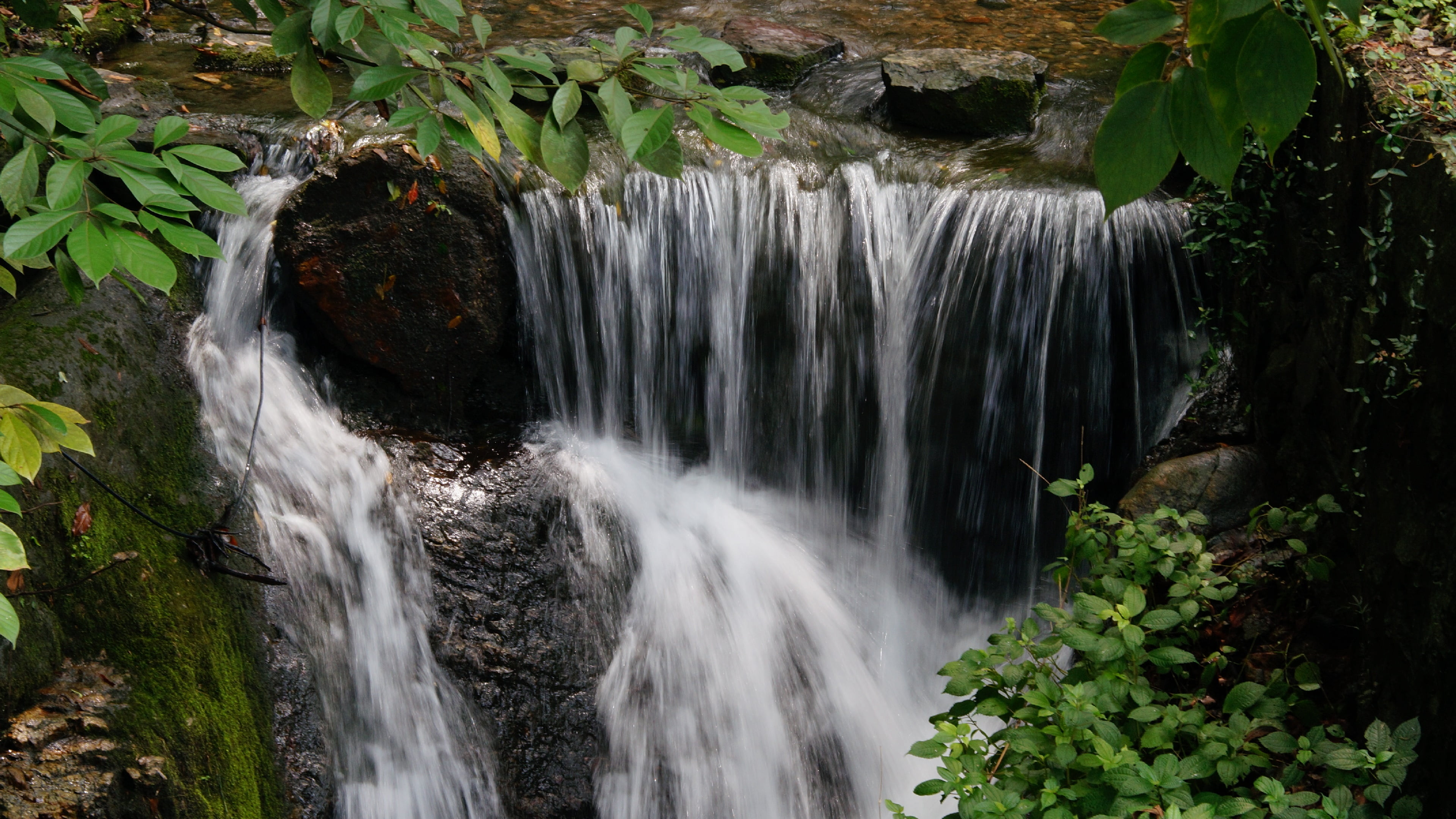 no people, beauty in nature, nature, waterfall, long exposure, 4K, water, blurred motion, environment, creek, plant, stream, forest, flowing, china, falling water, HD Wallpaper