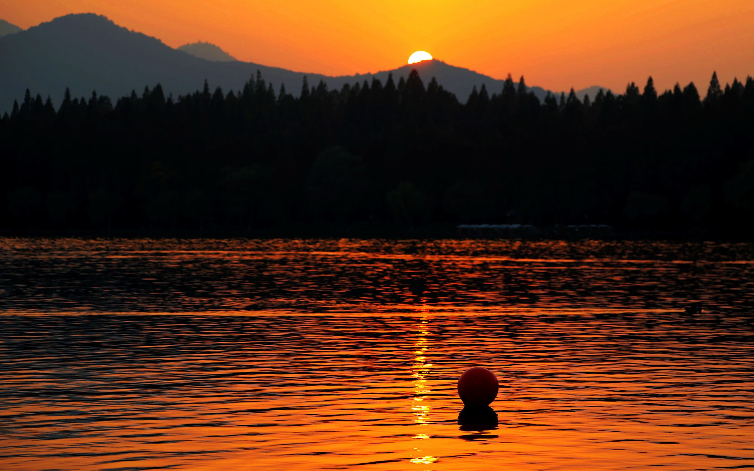 tranquil scene, g, sky, idyllic, non-urban scene, china, water, silhouette, leisure activity, mountain, tranquility, nature, scenics - nature, lake, sunset, HD Wallpaper