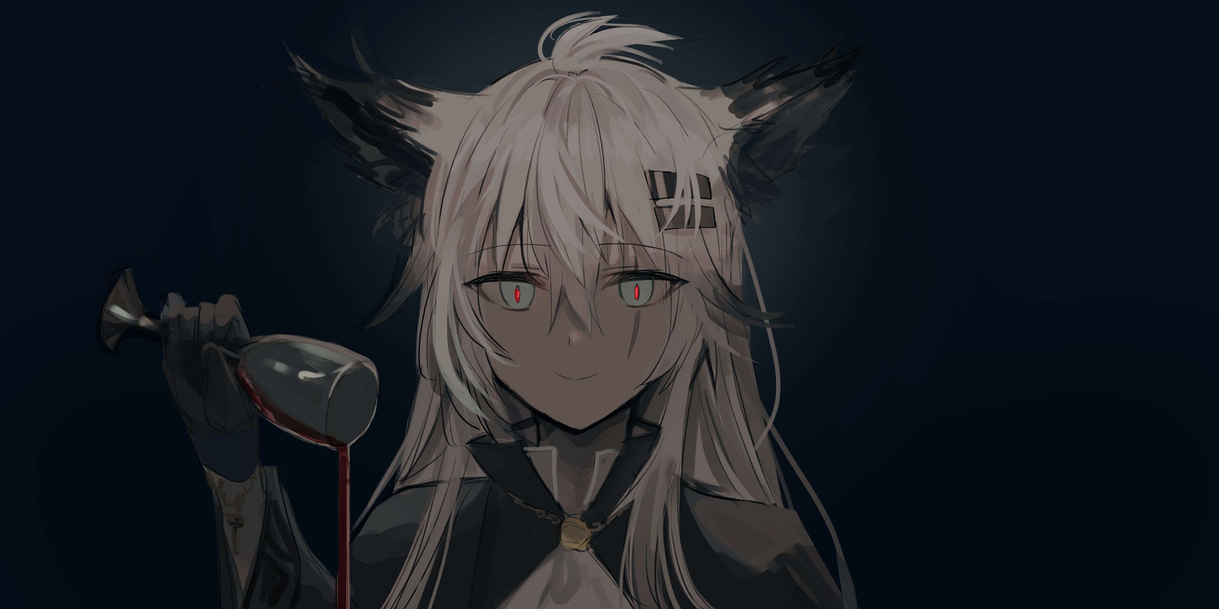 animal ears, Chihuri 45, 4K, anime, anime girls, Arknights, HD Wallpaper