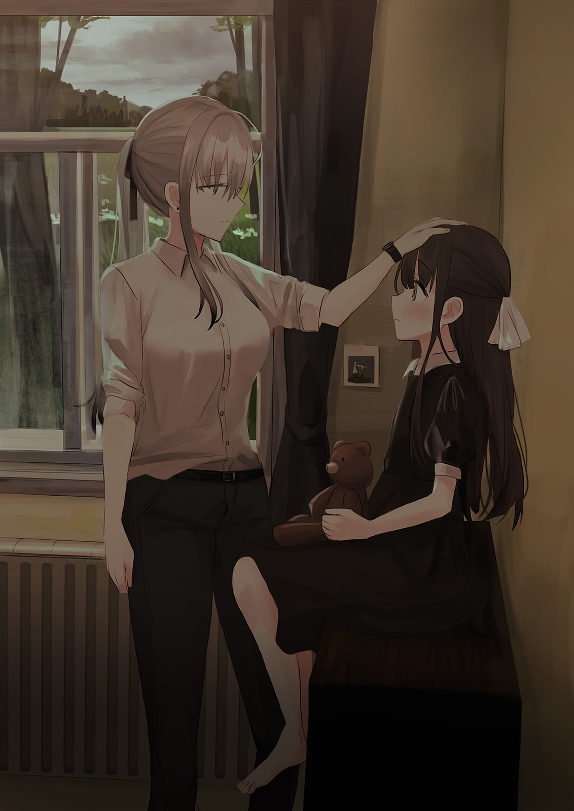 720P, white hair, Chihuri 45, Phone HD Wallpaper