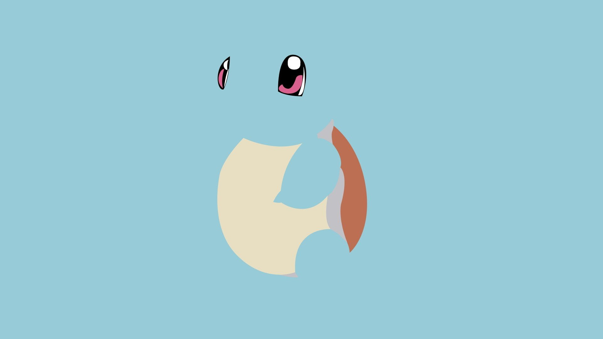 blue, background, 1080P, anime, squirtle, blue background, HD Wallpaper