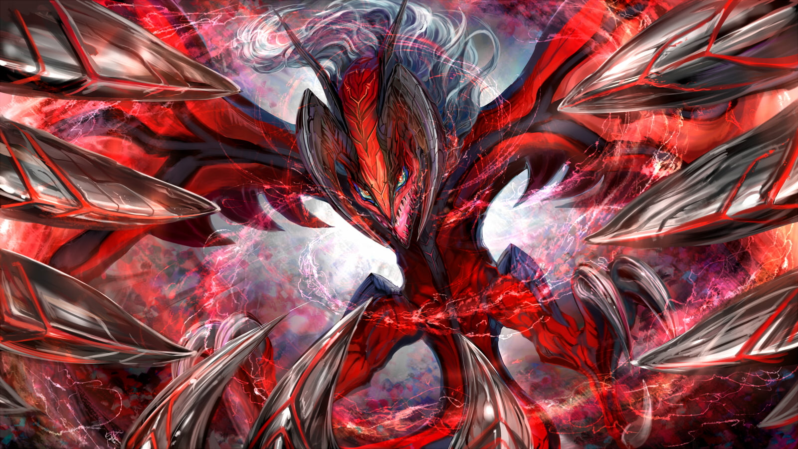 thyr, yveltal, pokemon, 720P, red, HD Wallpaper