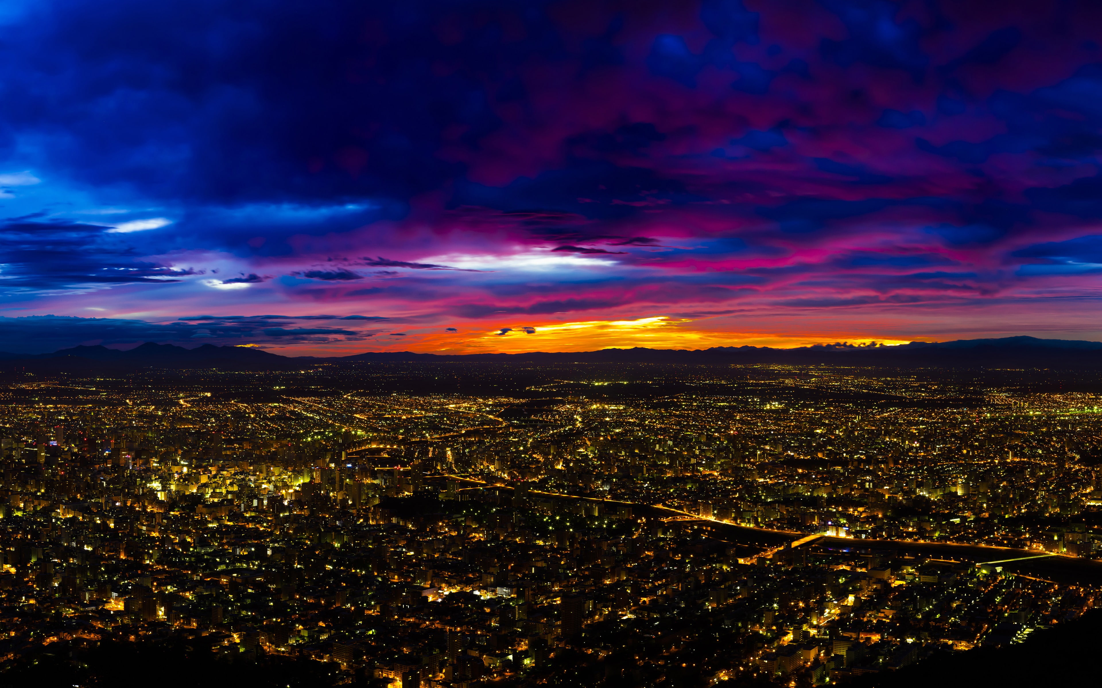 hd, 4K, sunset, nature, sky, environment, building, architecture, glorious, building exterior, illuminated, outdoors, k, city, cityscape, beauty in nature, HD Wallpaper