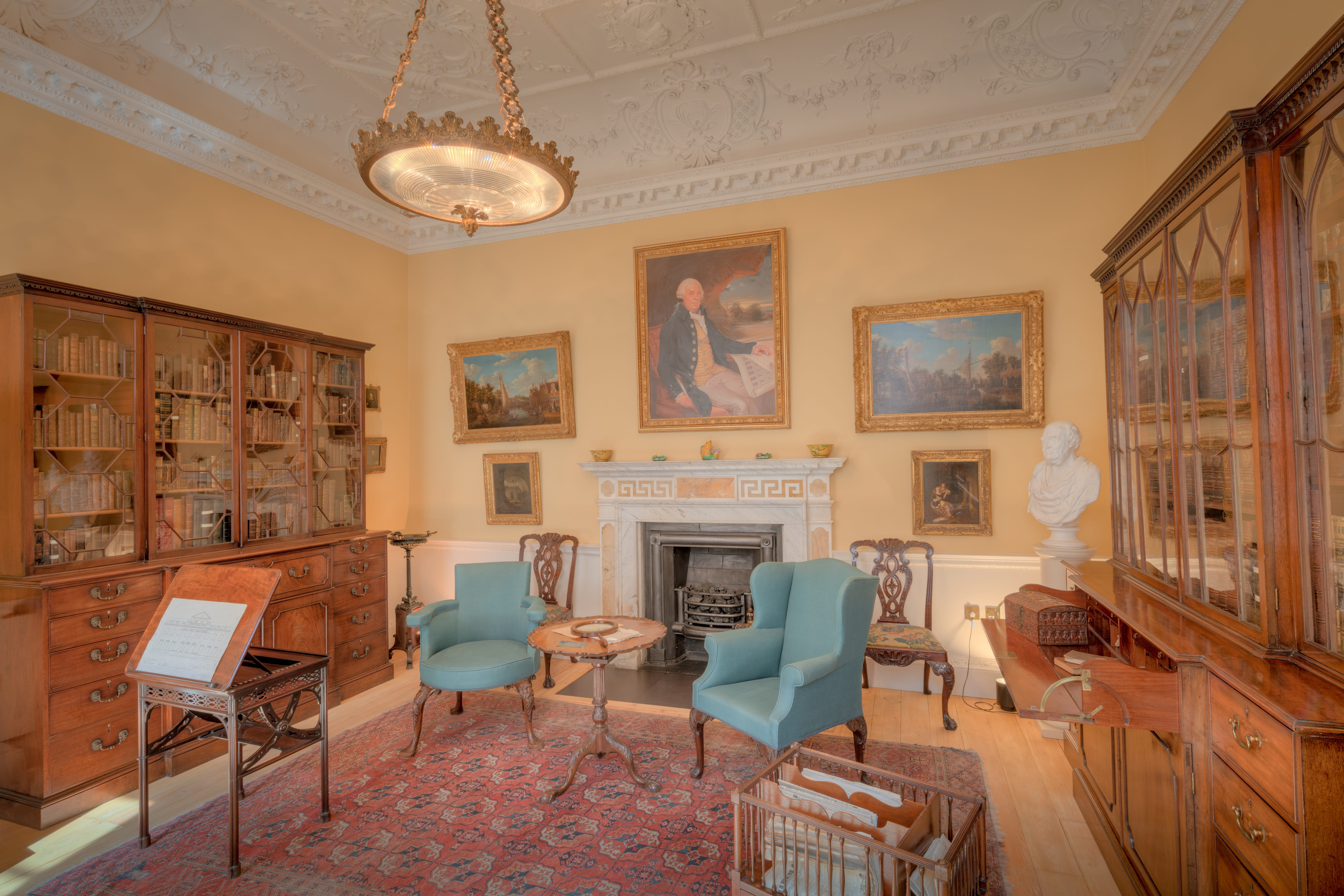 fairfax house, ornate, lavish, rooms, interior, beautiful, england, british, english, furniture, library, architecture, interiors, hanging, table, pritty, HD Wallpaper