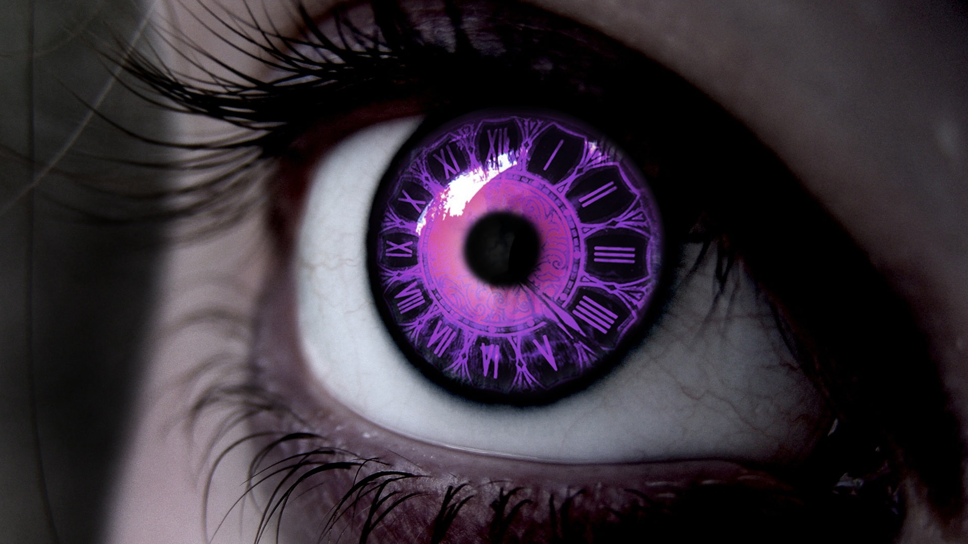 1080P, macro, eye, purple, clock, hd, digital/artwork, HD Wallpaper