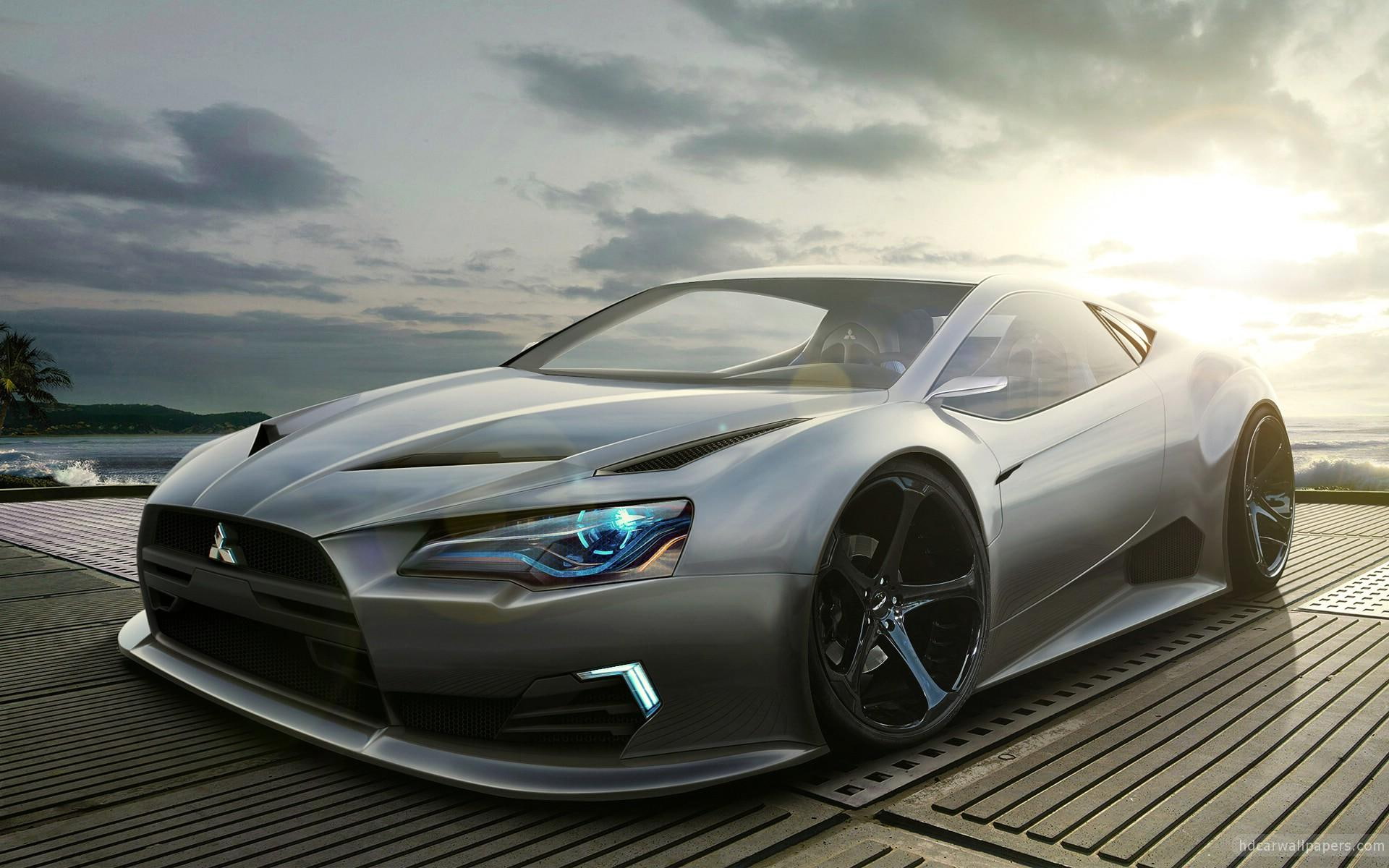 mitsushibi, 1080P, not released, gray, concept, evolution, future, mitsubishi, lancer, cars, HD Wallpaper
