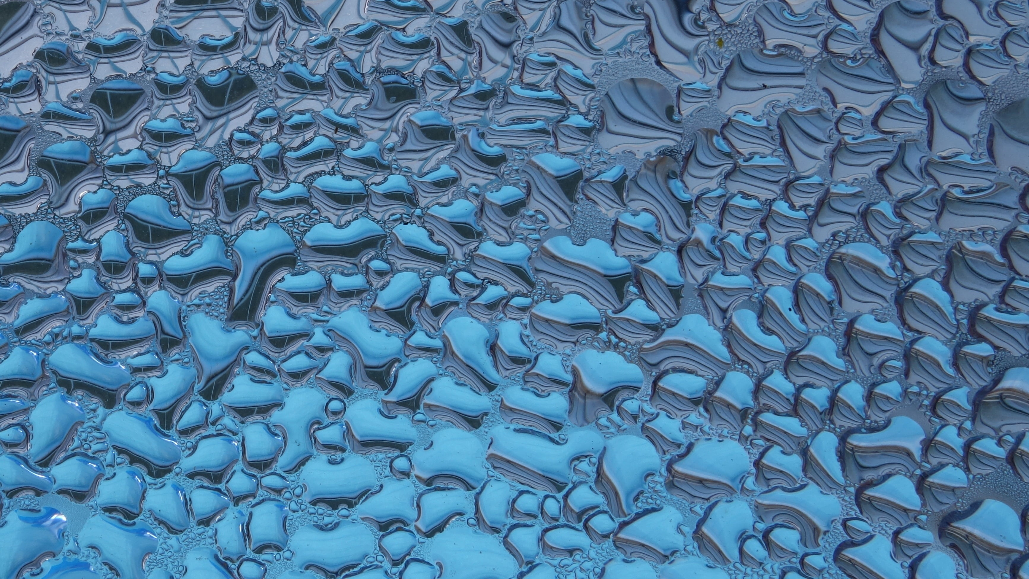 drip, water repellent, 2K, large group of objects, still life, surface tension, high angle view, drop of water, blue, textured, industry, close-up, HD Wallpaper