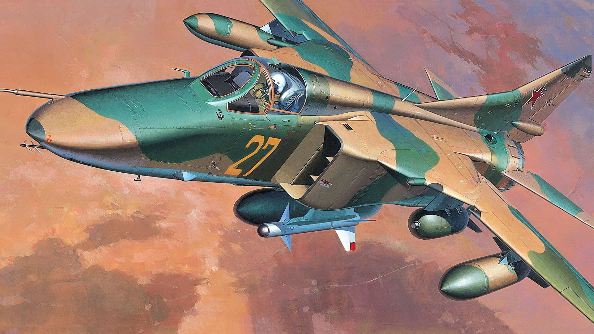 Flogger-D, The MiG-27, Soviet supersonic fighter-bomber, OKB MiG, 1080P, HD Wallpaper