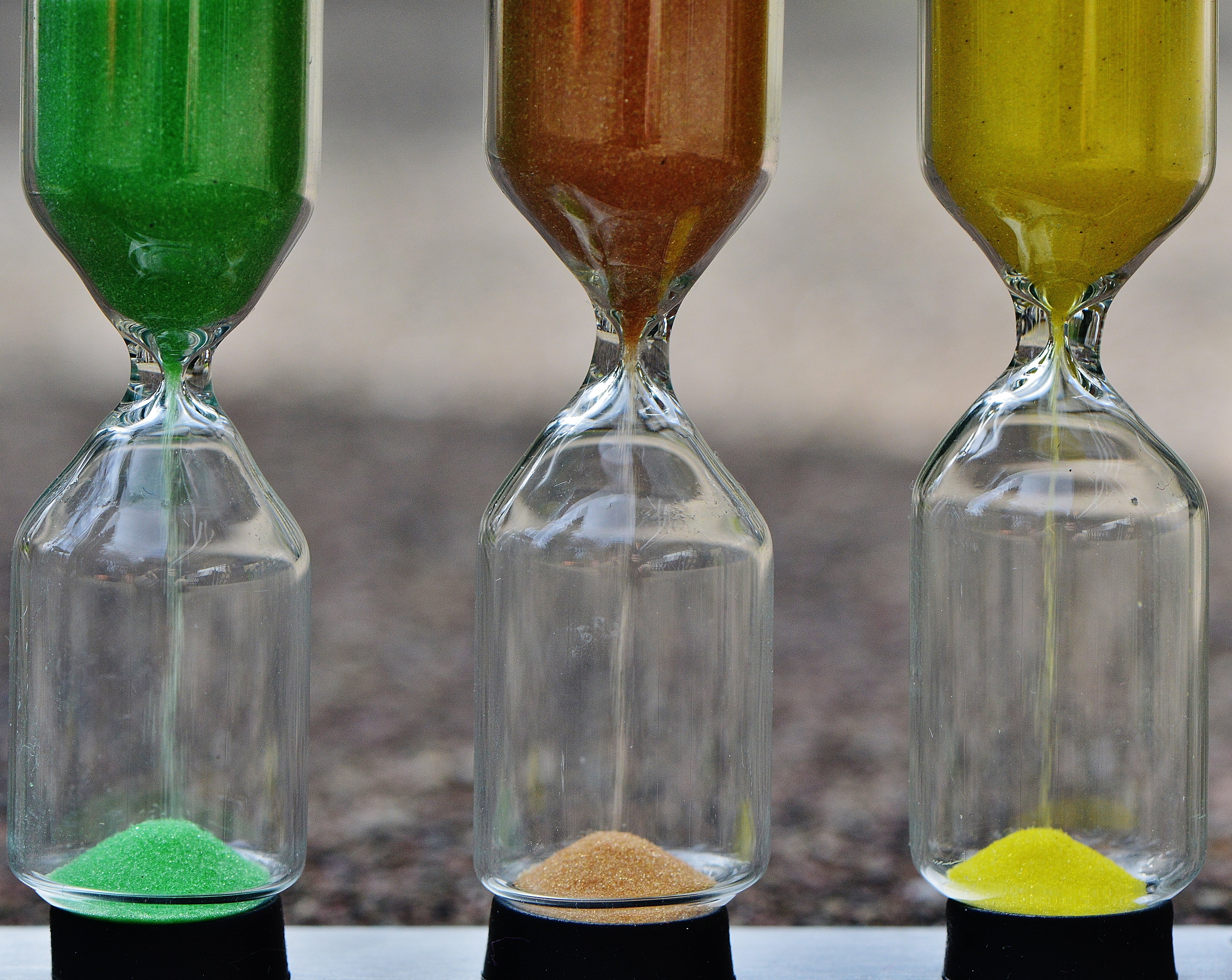 no people, hourglass, time, still life, nature, indoors, tense, hourglasses, group of objects, brown, green, drink, freshness, table, temporal distance, HD Wallpaper