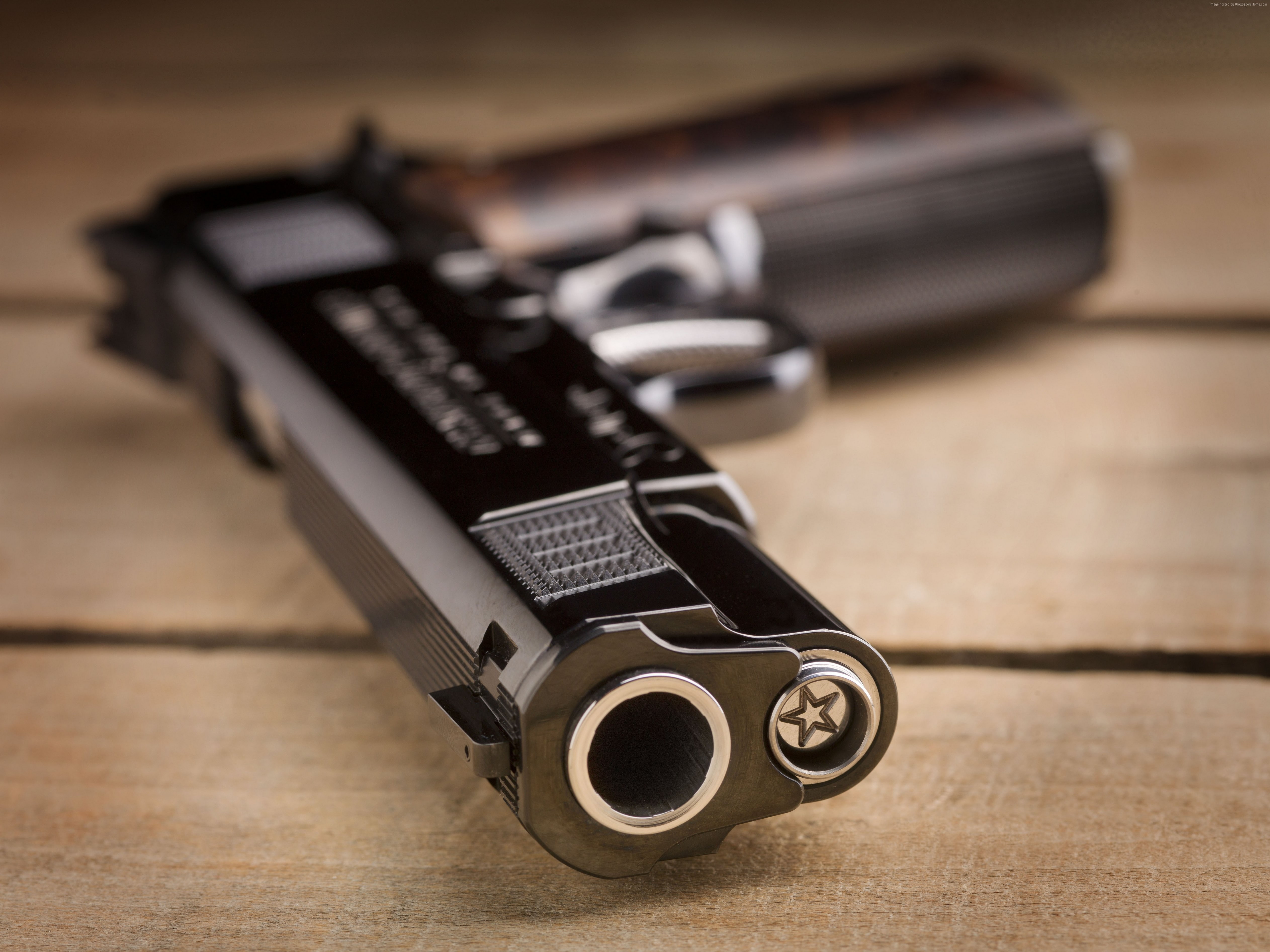 black, 4K, 5K, pistol, Cabot 1911, HD Wallpaper