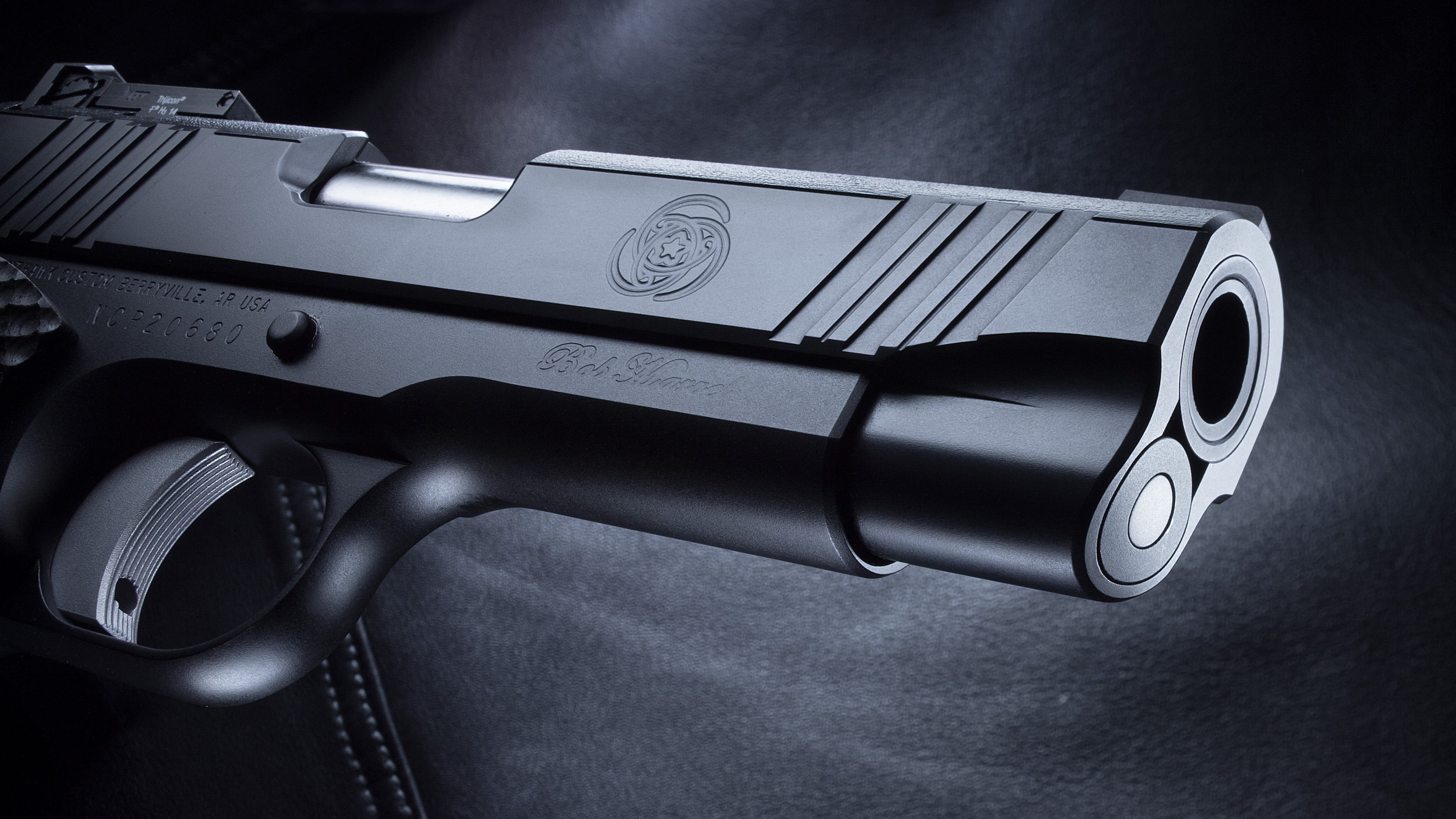black pistol, 4K, custom, M1911, Nighthawk, HD Wallpaper