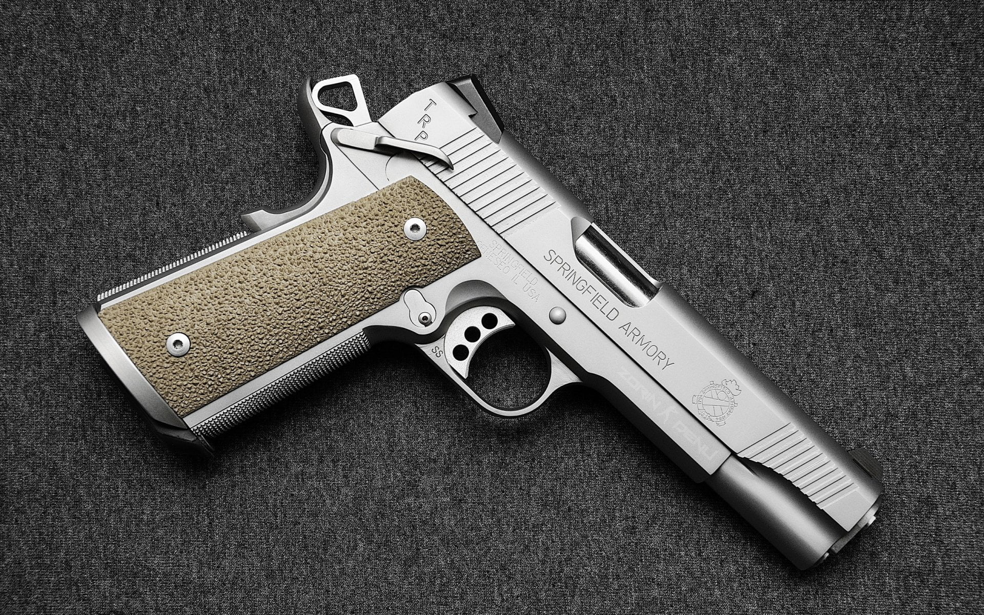 handgun, personal accessory, close-up, indoors, studio shot, sign, single object, protection, directly above, communication, no people, warning sign, gun, HD Wallpaper