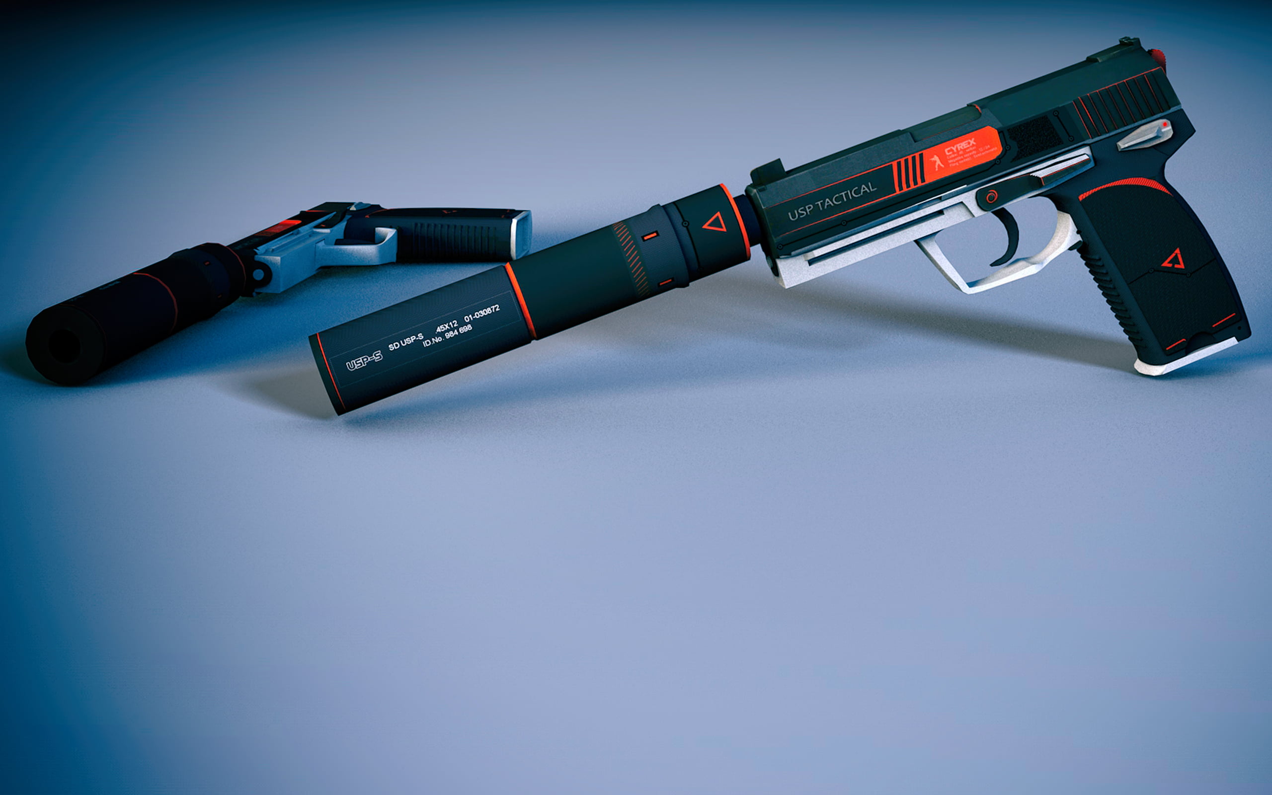 2K, Heckler and Koch USP, Counter-Strike: Global Offensive, Counter-Strike, cs, weapon, HD Wallpaper
