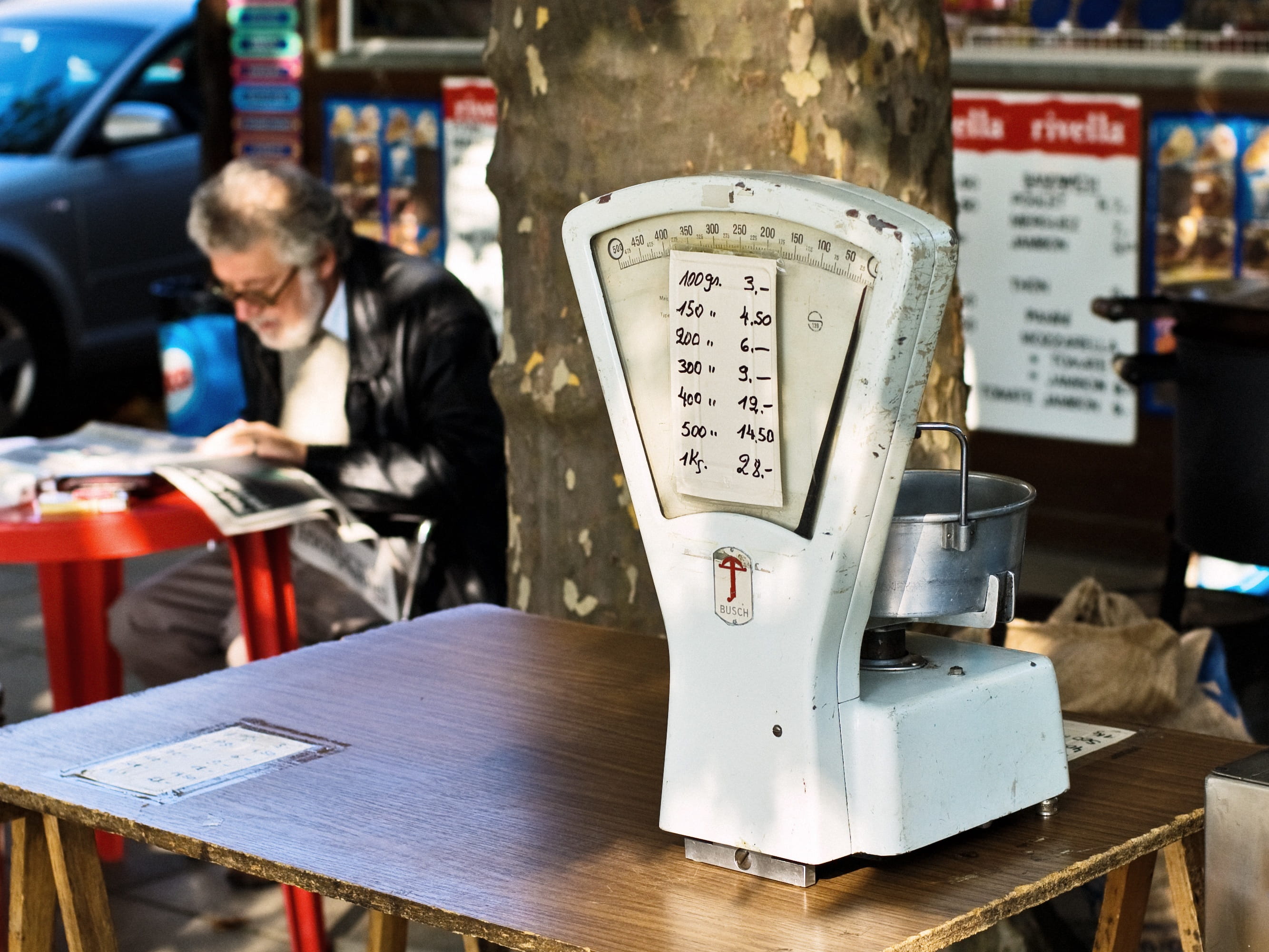 Nostalgic, real people, workbench, technology, outdoors, Old, shelf, kitchen scale, pan, Horizontal, day, Business, 2K, weigh, workshop, weight scale, HD Wallpaper