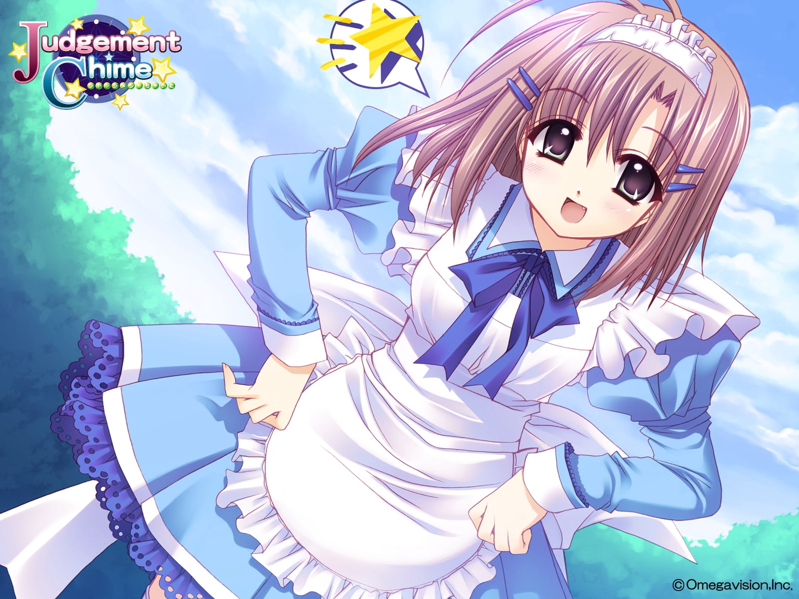 art and craft, cleenex tissue, communication, girl, white, emotion, male likeness, judgment chime, representation, maid, nishimata aoi, day, 720P, sky, HD Wallpaper