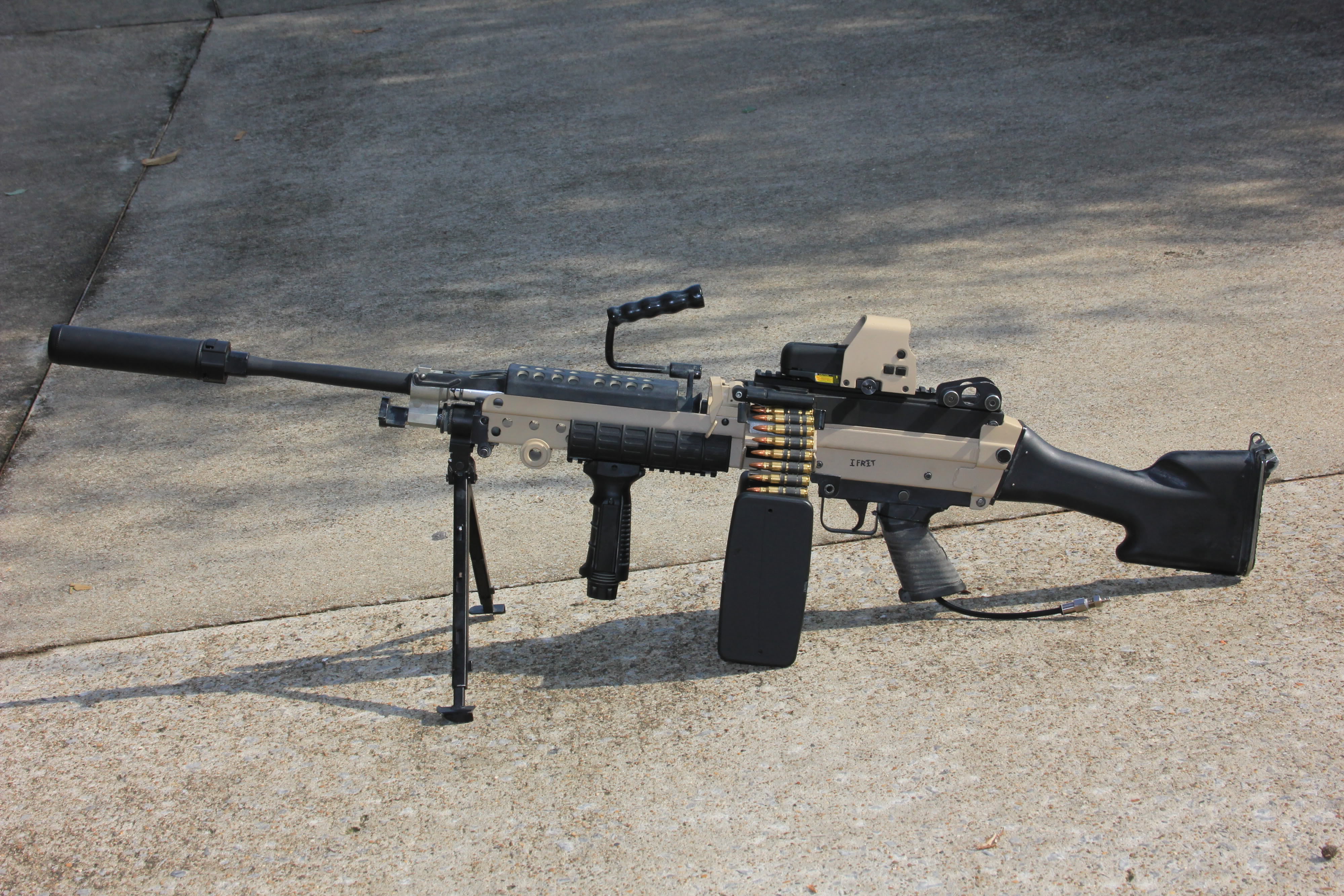 military, gun, weapon, 4K, m249, machine, HD Wallpaper