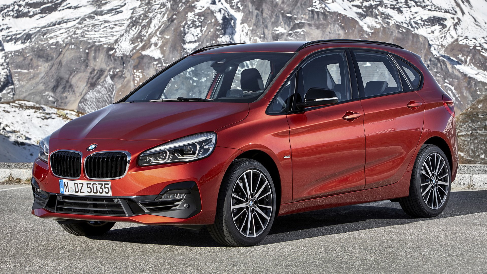 Car, BMW, Compact MPV, Luxury Car, BMW 216i Active Tourer, BMW 2 Series, 1080P, Orange Car, HD Wallpaper