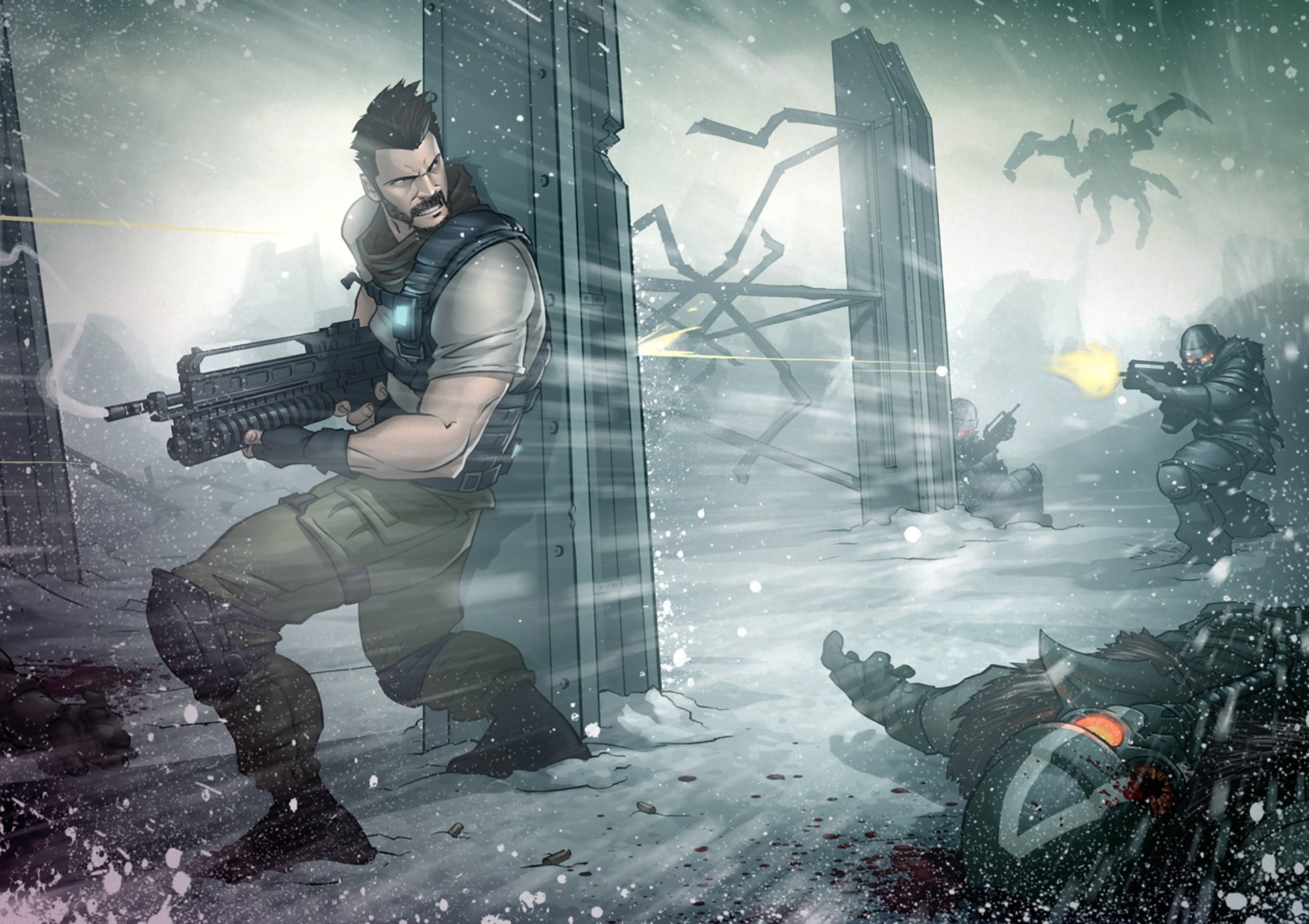 military uniform, army soldier, military, adult, government, special forces, men, gun, security, conflict, fighting, 1080P, aggression, video games, Killzone, HD Wallpaper