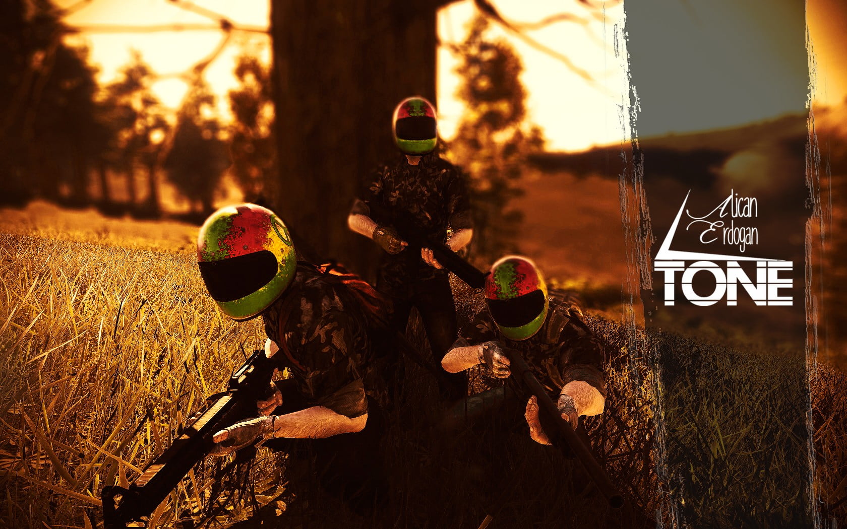 H1Z1 King Of The Kill, close-up, outdoors, plant, leisure activity, text, 720P, tree, red, communication, screen shot, helmet, H1Z1 Just Survive, day, HD Wallpaper