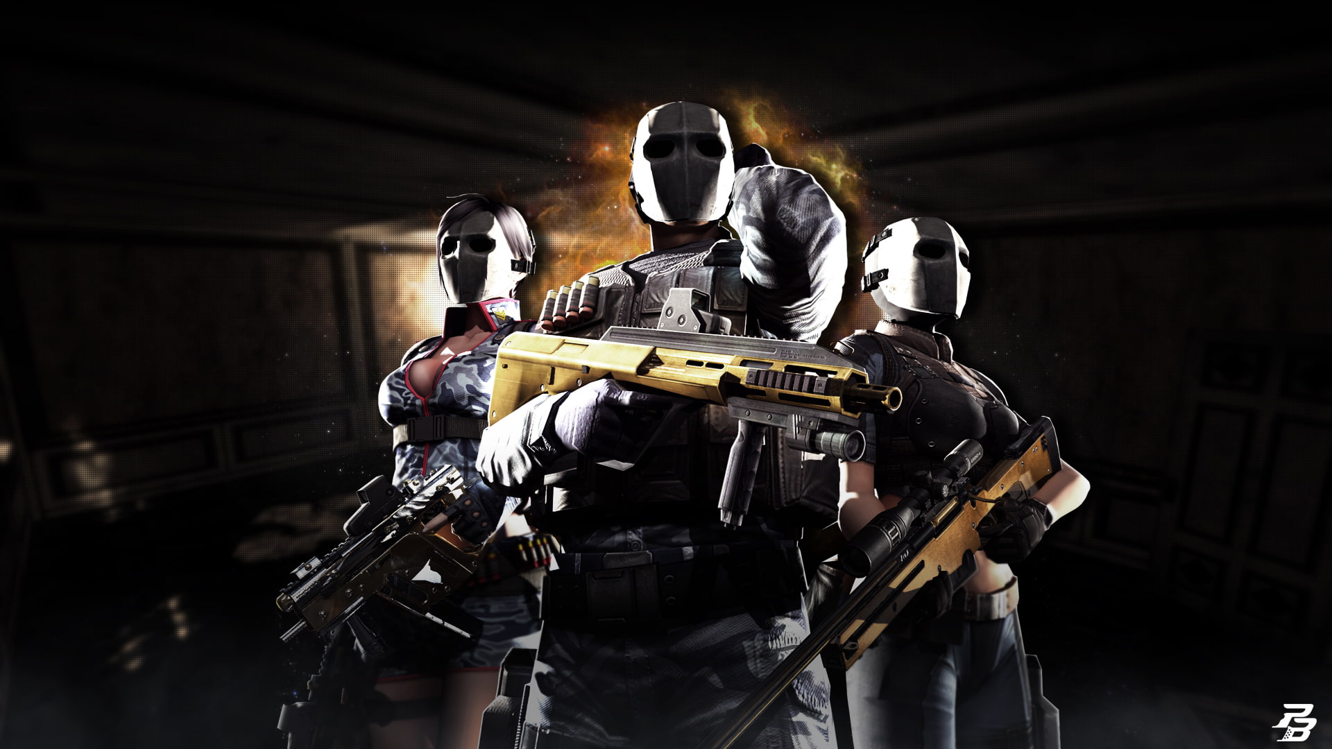 1080P, shooter, mmo, tactical, masks, stealth, online, gun, point, fps, action, games, weapon, fighting, warrior, 1pblank, blank, HD Wallpaper