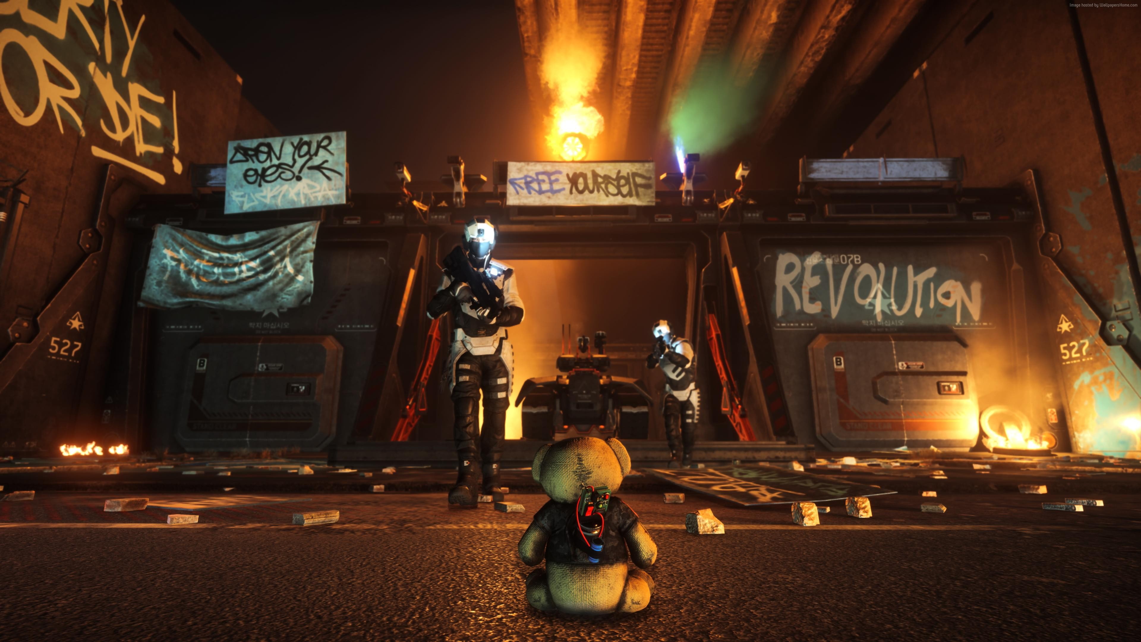 XBox one, Homefront: The Revolution, soldier, 4K, base, fps, PC, art, grey, shooter, PS4, screenshot, HD Wallpaper