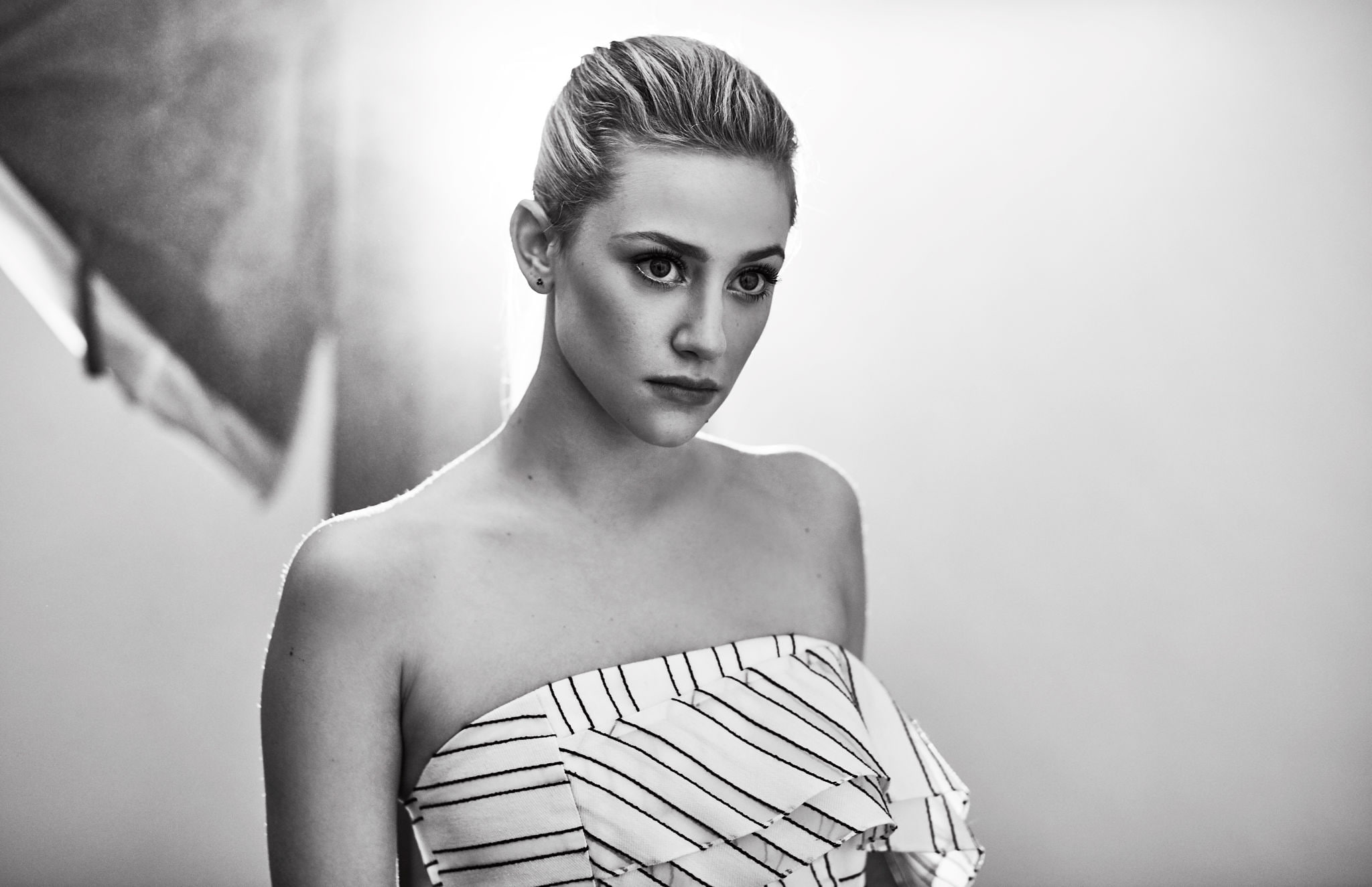 reinhart, black, white, 1080P, blonde, lili, monochrome, HD Wallpaper