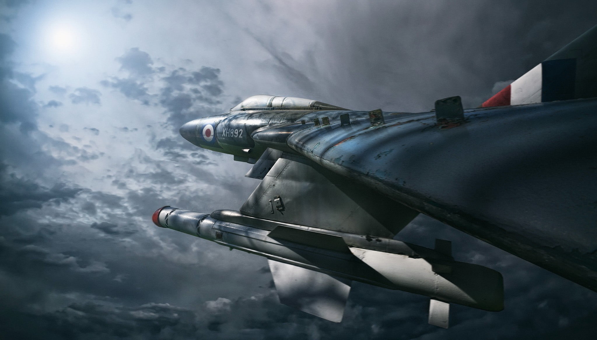 low angle view, sky, air vehicle, outdoors, Gloster Javelin, nature, war, day, transportation, cloud - sky, military, flying, conflict, mid-air, no people, HD Wallpaper
