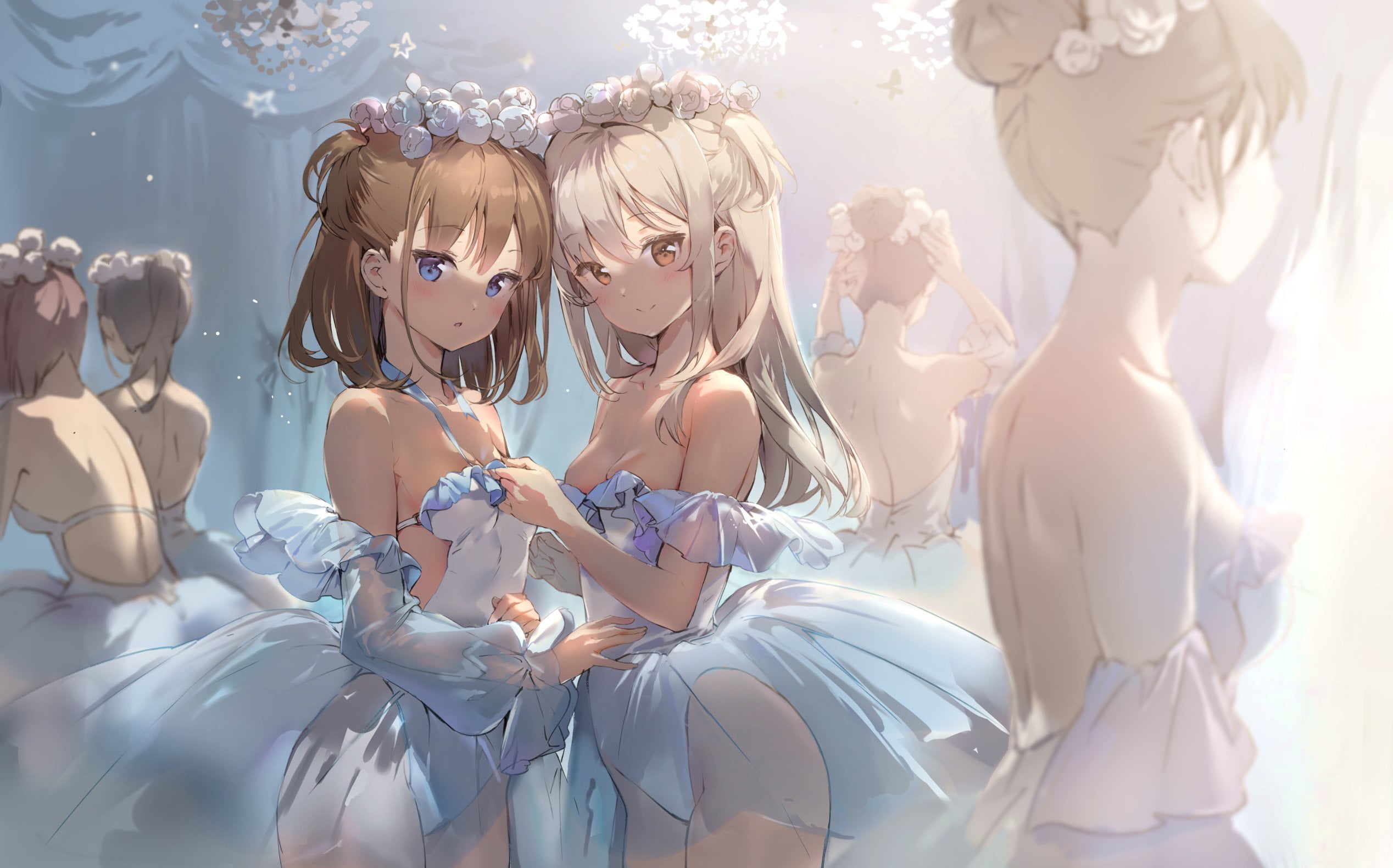 Anmi, anime girls, 1080P, ballerina, original characters, HD Wallpaper