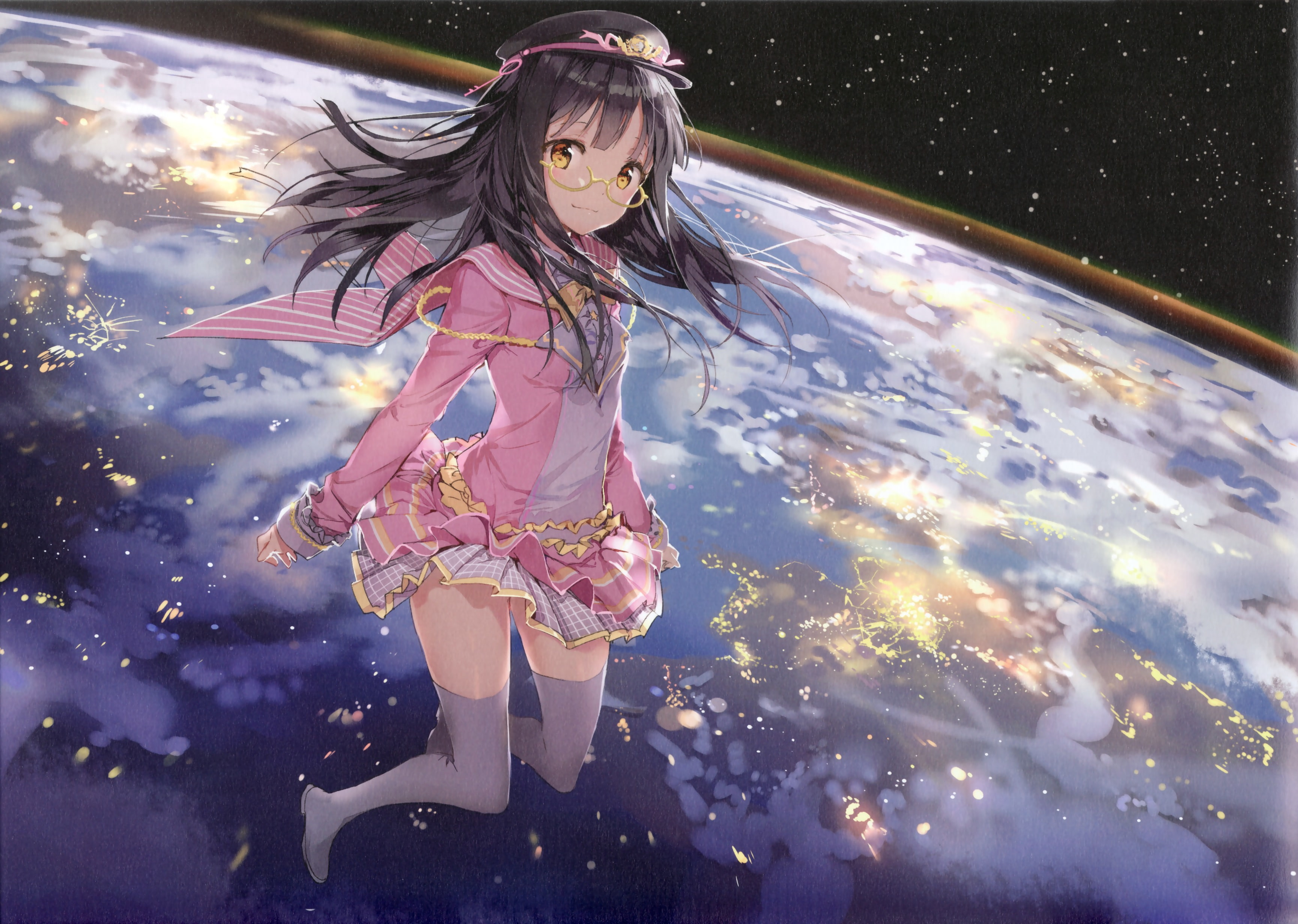 anmi, one person, three quarter length, childhood, emotion, innocence, haired, hairstyle, teenager, space, women, long hair, enjoyment, black, art, character, HD Wallpaper
