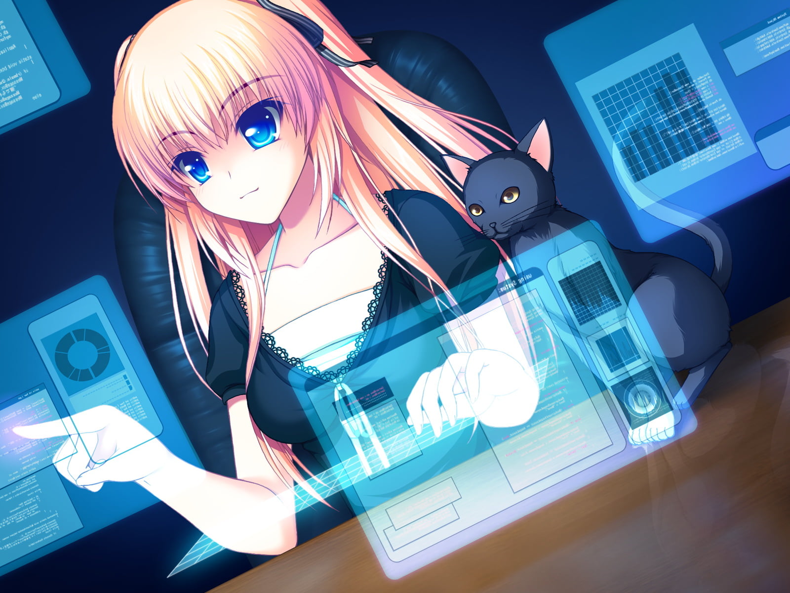 arcology, leisure activity, one person, game, young adult, lifestyles, real people, computer, fake, azure, front view, connection, rain, asami, applique, HD Wallpaper