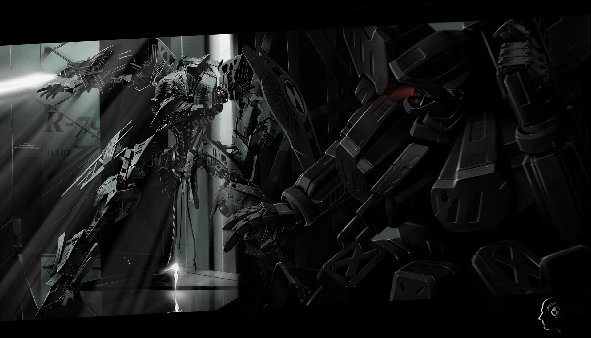 butagorira, 1080P, core, polychromatic, armored, mecha, dark, HD Wallpaper
