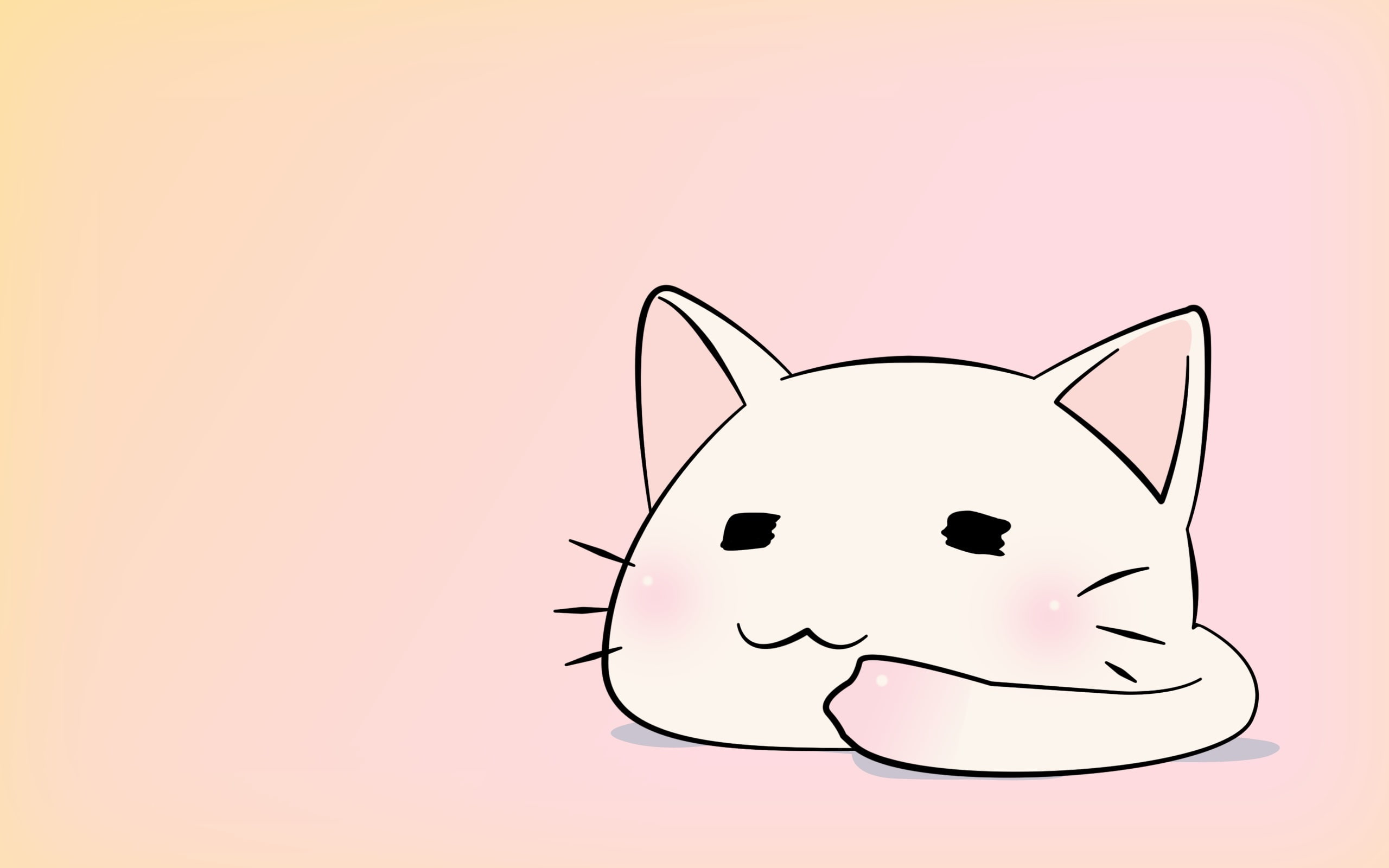 com, lucky, polychromatic, gradient, nobody, vector, animal, 244965, 2K, cat, star, konachan, HD Wallpaper