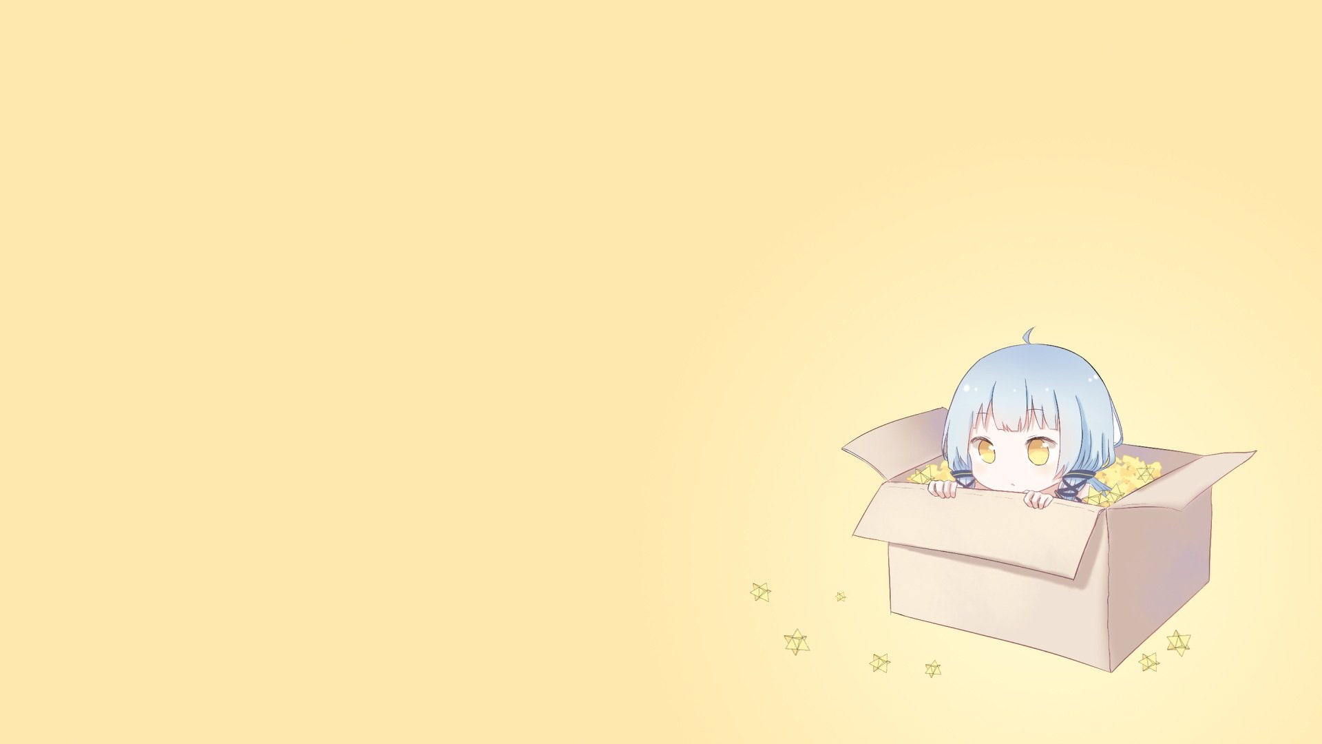 eyes, gradient, photoshop, 1080P, china, hair, xingchen, polychromatic, vocaloid, chibi, (artist), blue, yellow, tagme, HD Wallpaper