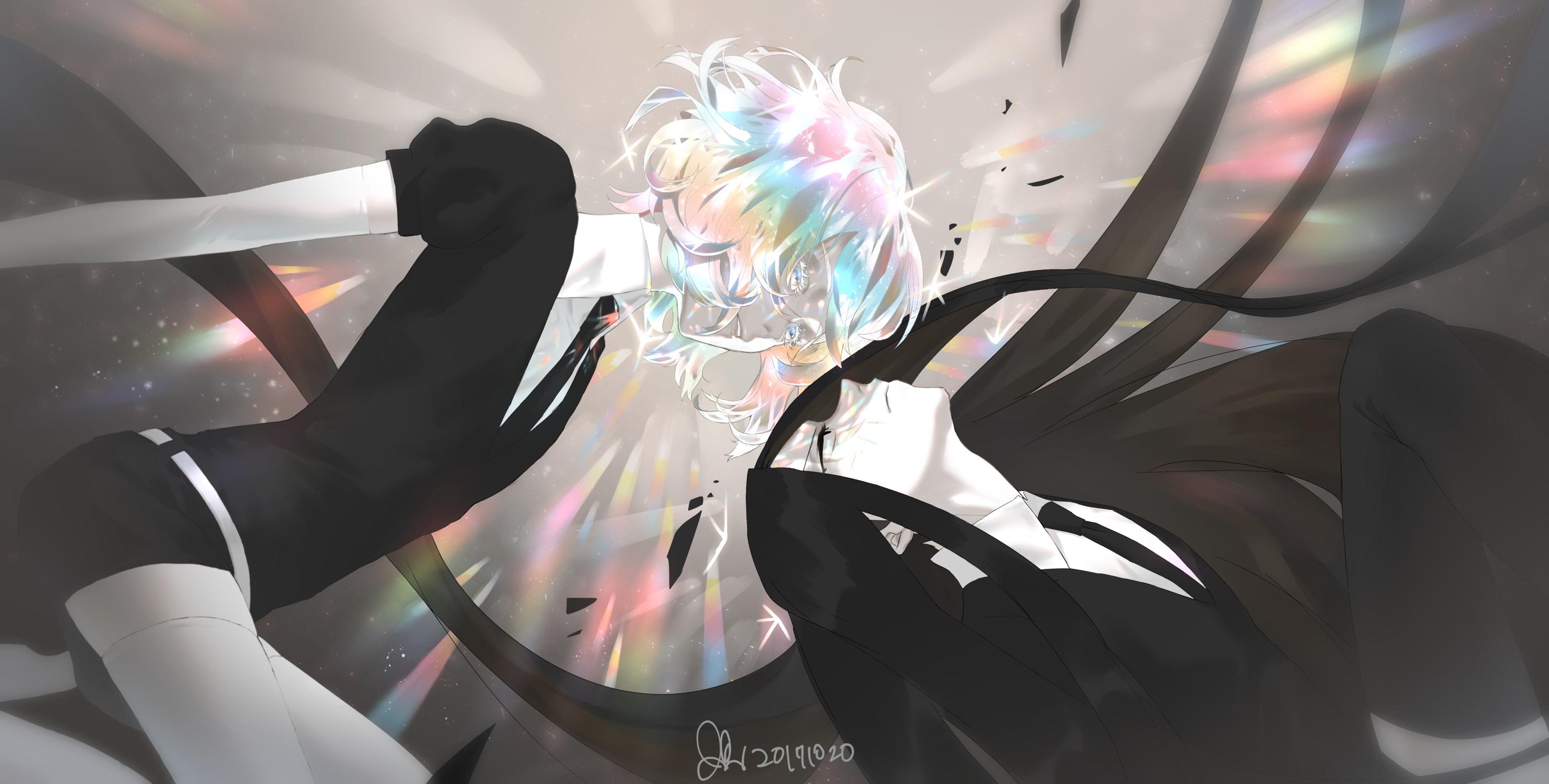 bort, com, 258238, rouka, kuni, kuni), konachan, anthropomorphism, signed, 2K, houseki, polychromatic, (houseki, hutagi, diamond, HD Wallpaper