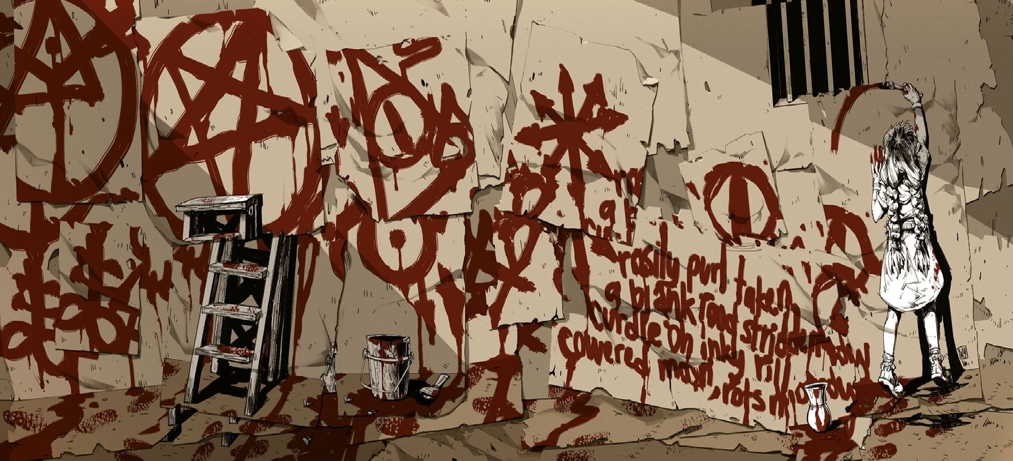 dualscreen, original, long, 1080P, braids, sleepy91, polychromatic, hair, graffiti, HD Wallpaper